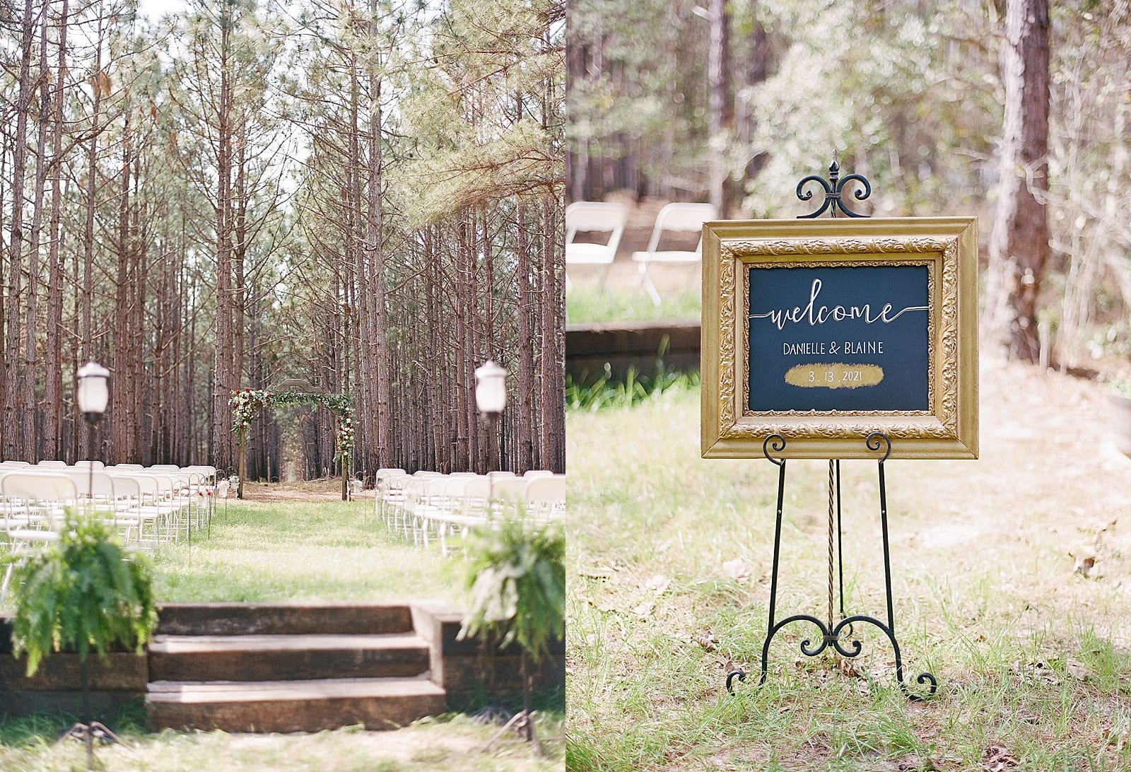 Savannah GA Wedding Photographer Ceremony Site and Welcome Sign Photos