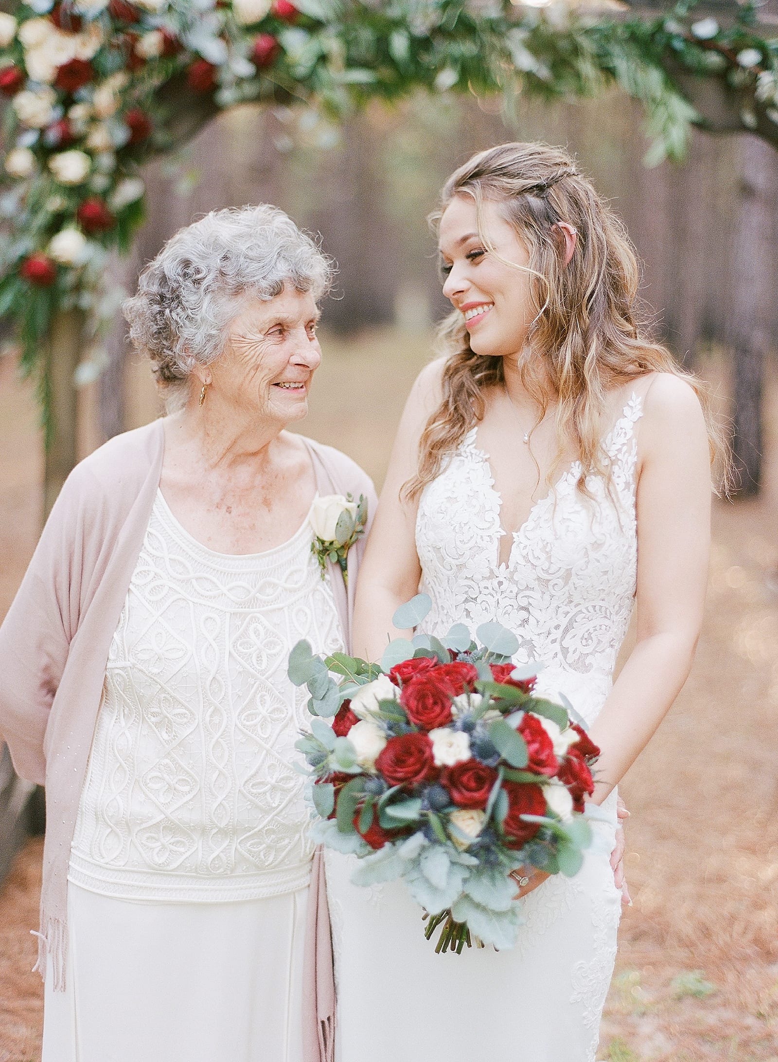 Bride with Grandmother Smiling Photo