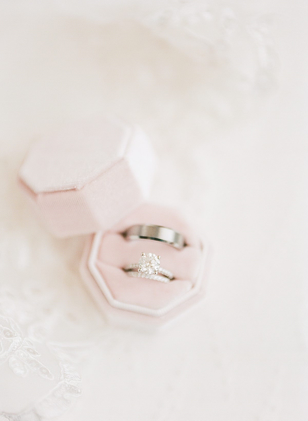 Wedding Rings in Pink Ring Box Photo