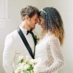 Greensboro NC Wedding Venues Bride and Groom at Top of Stairs Photo