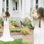 Greensboro NC Wedding Venues Bride With Flowers Over Shoulder Photos