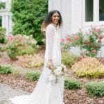 Greensboro NC Wedding Venues Bride Smiling on Path Photo