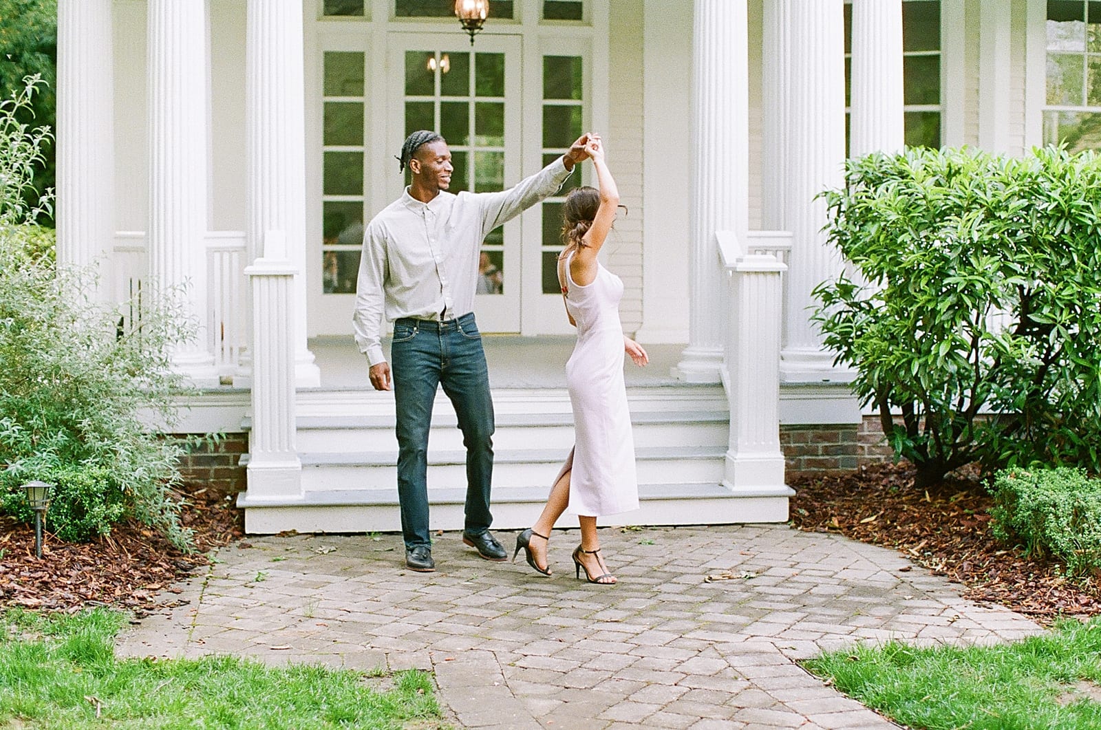 McAlister Leftwich House Engagement Couple Dancing Photo