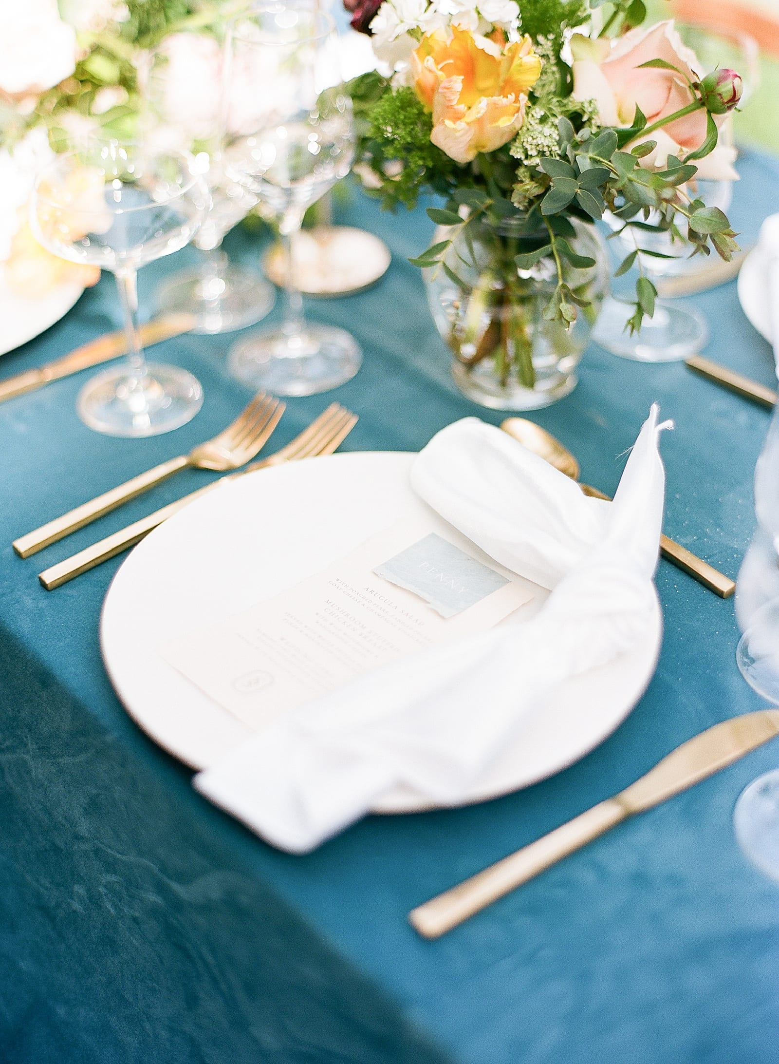 McAlister Leftwich House Wedding Reception Table Place Setting Photo