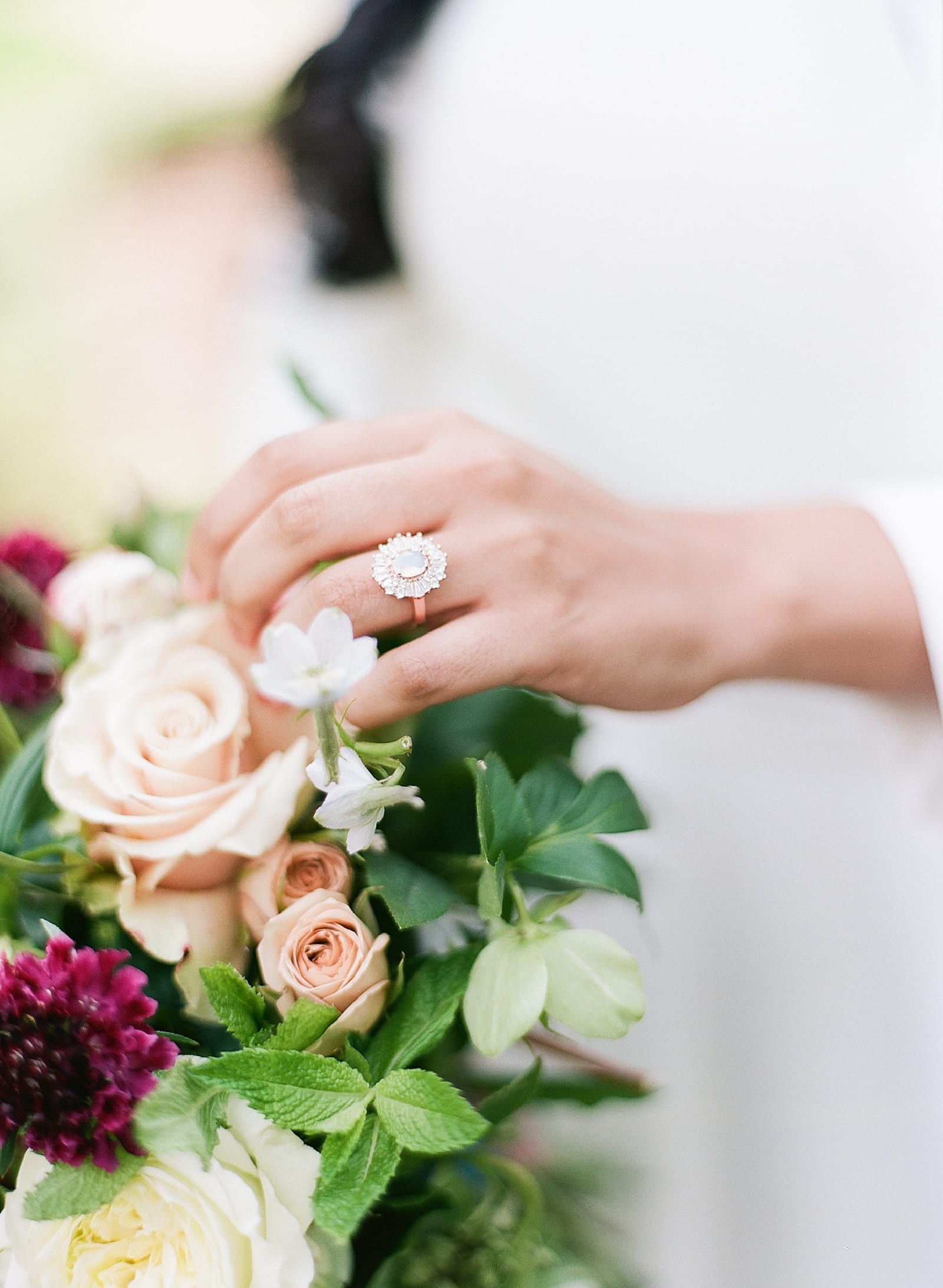 McAlister Leftwich House Wedding Bride's Ring Hand In Flowers Photo