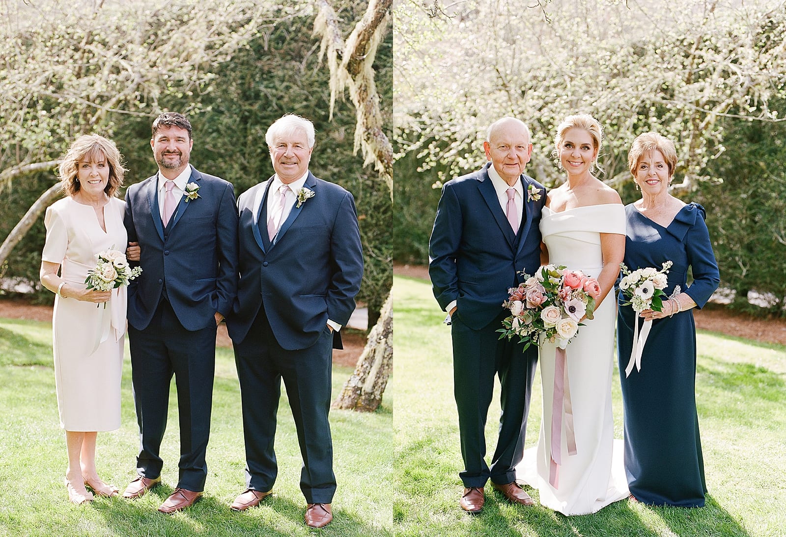 Groom with Parents and Bride with Parents Photos