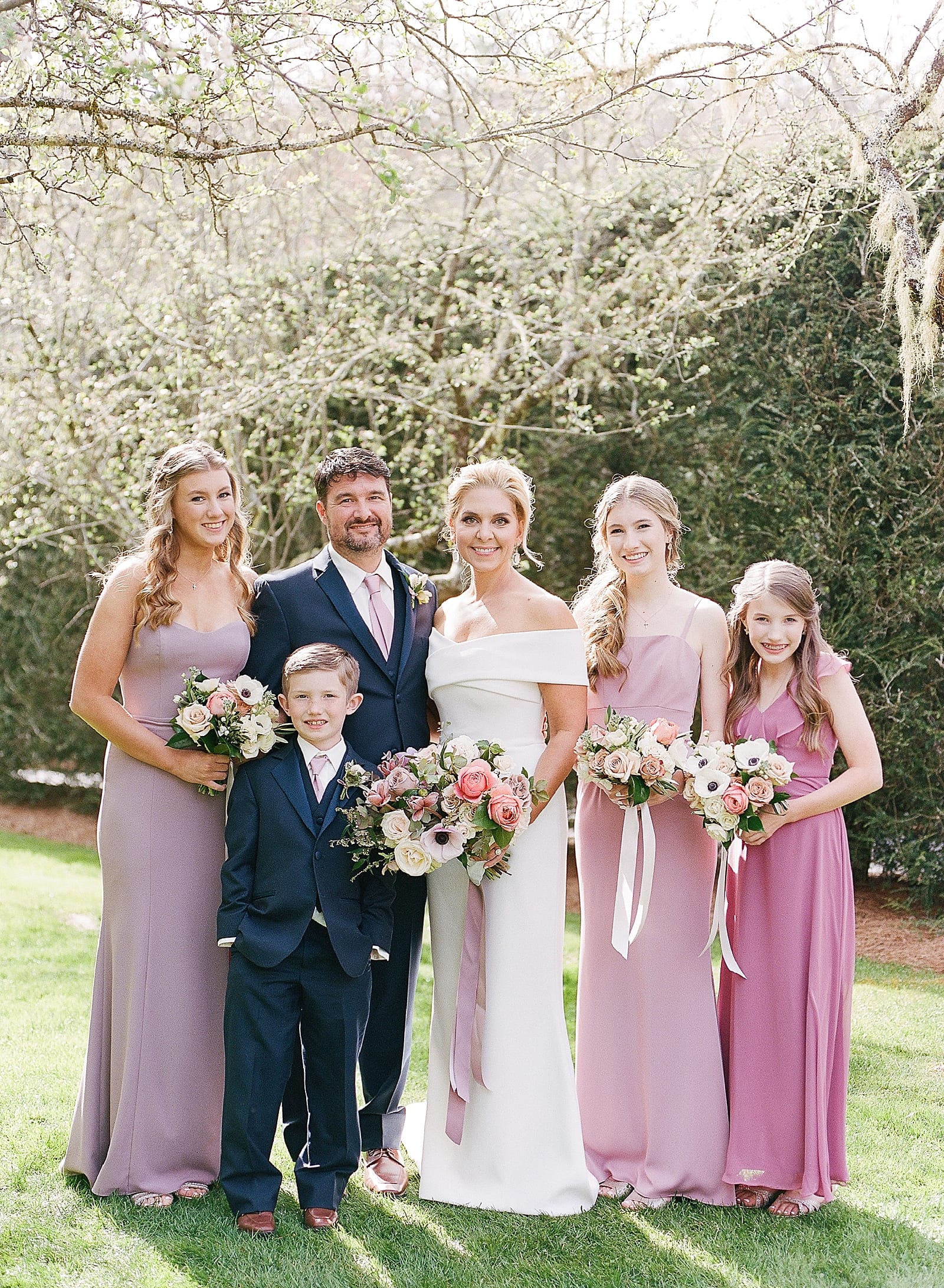 Bride and Groom with Kids Photo