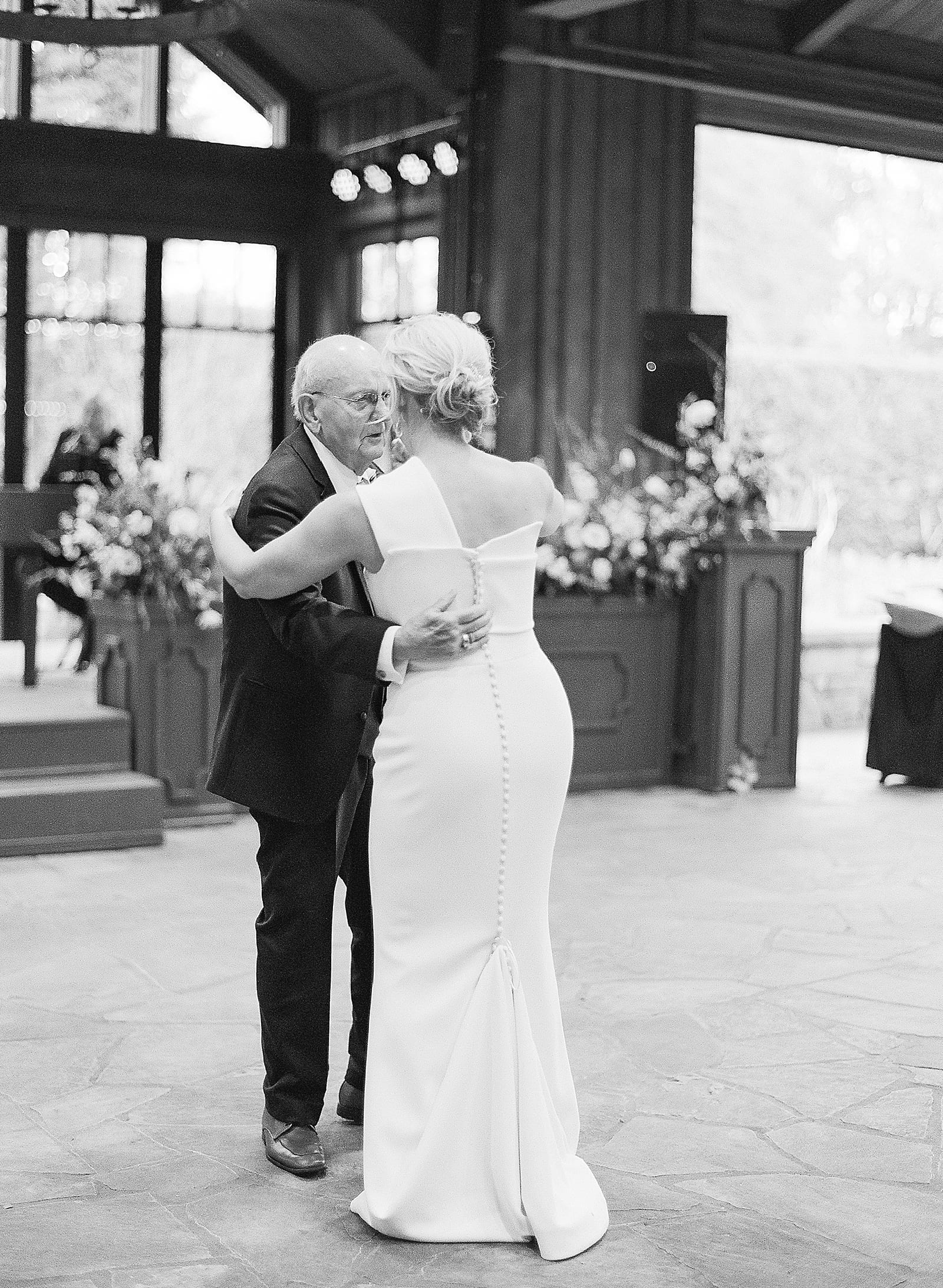 Old Edwards Inn Wedding Black and White of Father Daughter Dance Photo