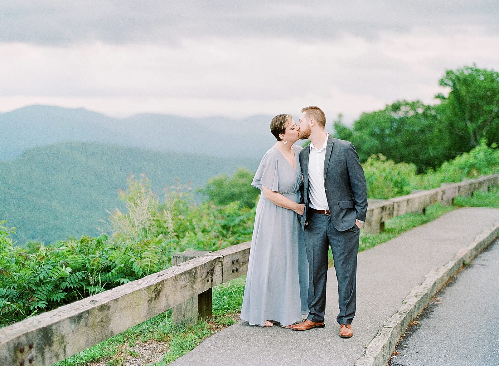 Blue Ridge Parkway North Carolina Couple Kissing Photo