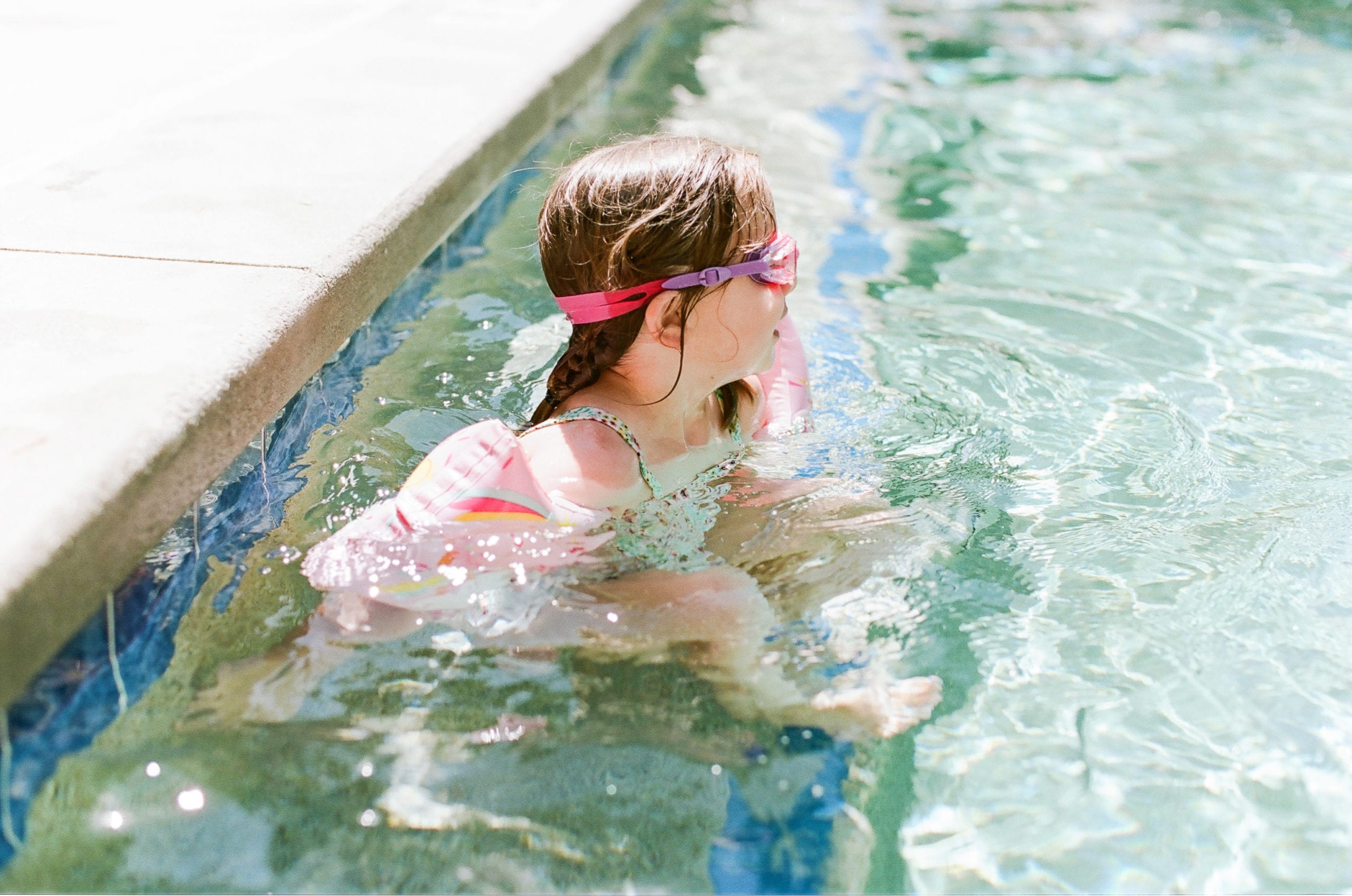 Kodak Portra 160 film little girl in pool photo
