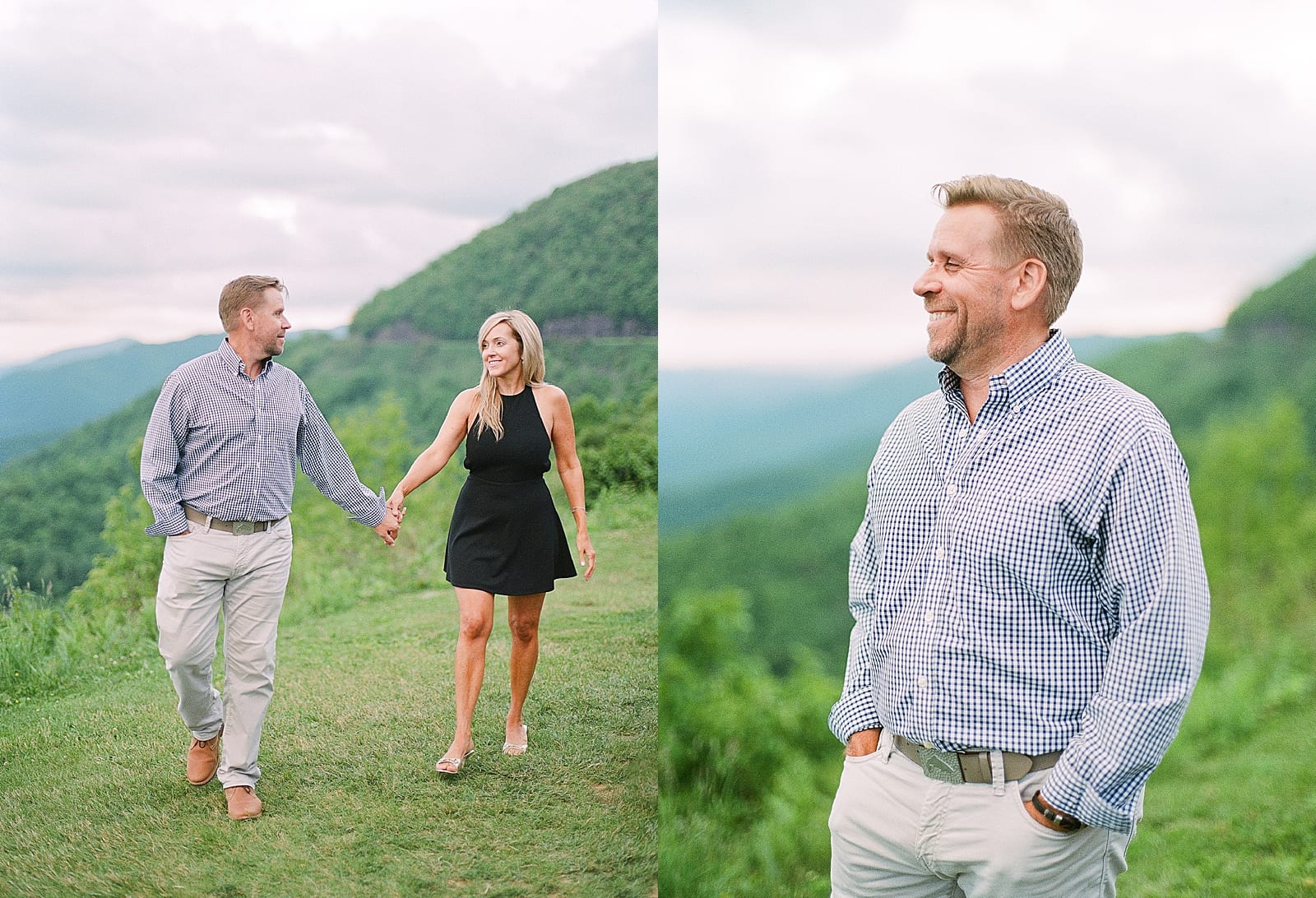 Blue Ridge Parkway Pisgah Inn Couple Holding Hands and Groom to Be Photos