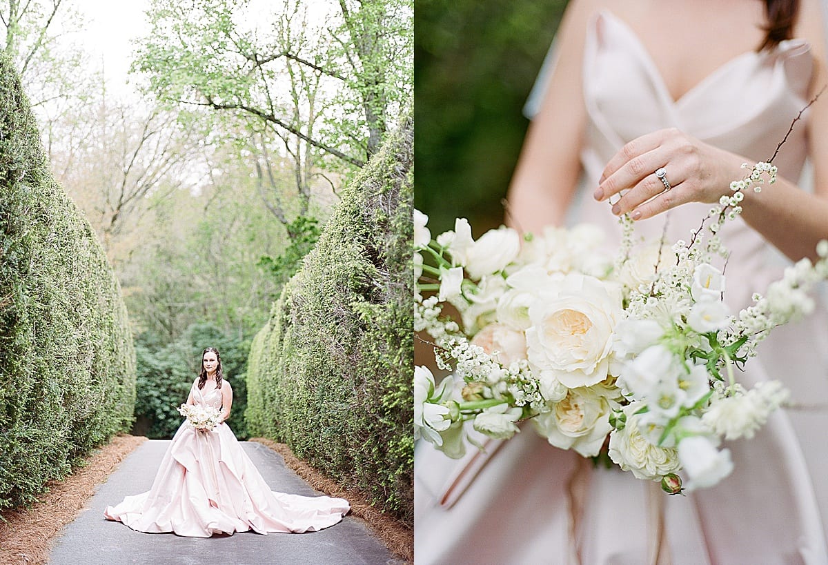 Old Edwards Inn Wedding Inspiration Bride in Trees and Bouquet Photos