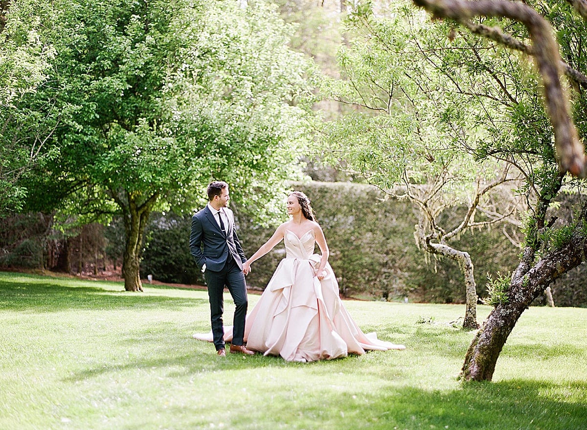 Old Edwards Inn Wedding Inspiration Bride and Groom in Orchard Photo