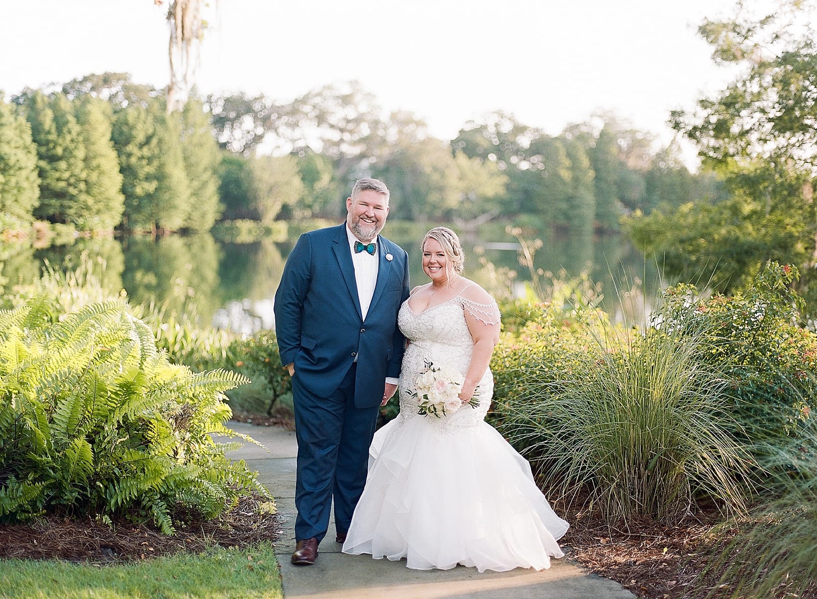 Orlando Wedding Photographer Bride and Groom Smiling at Camera Photo
