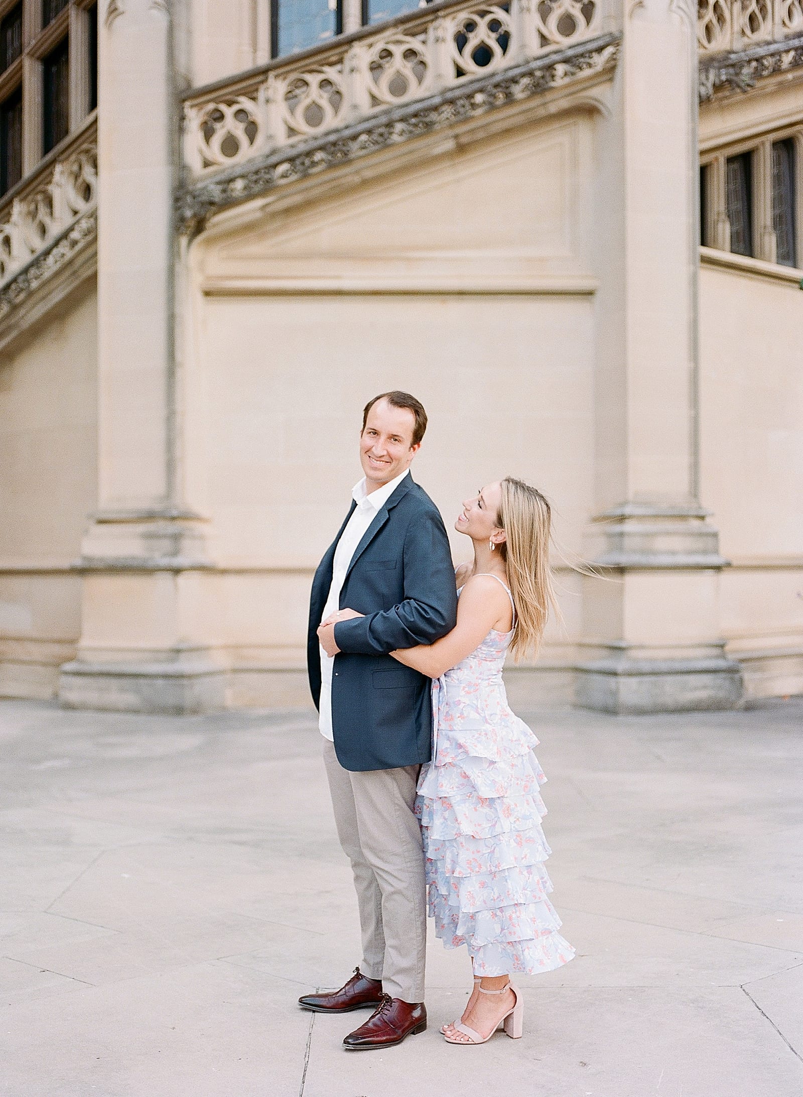 Couple Hugging at Biltmore In Asheville Photo