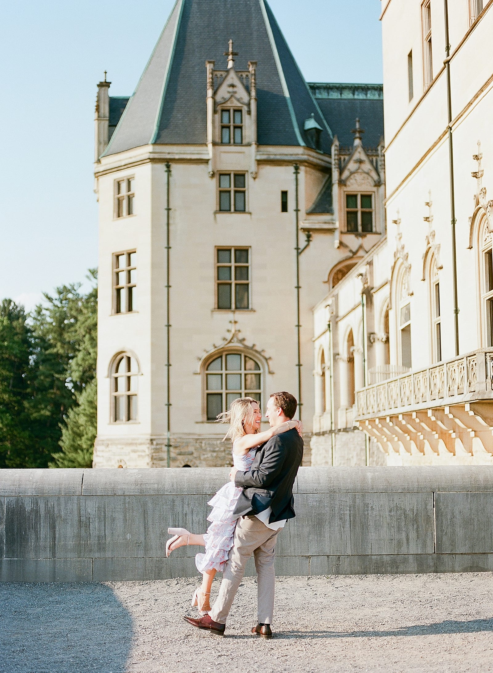 Couple Spinning on Terrace at Biltmore In Asheville Photo