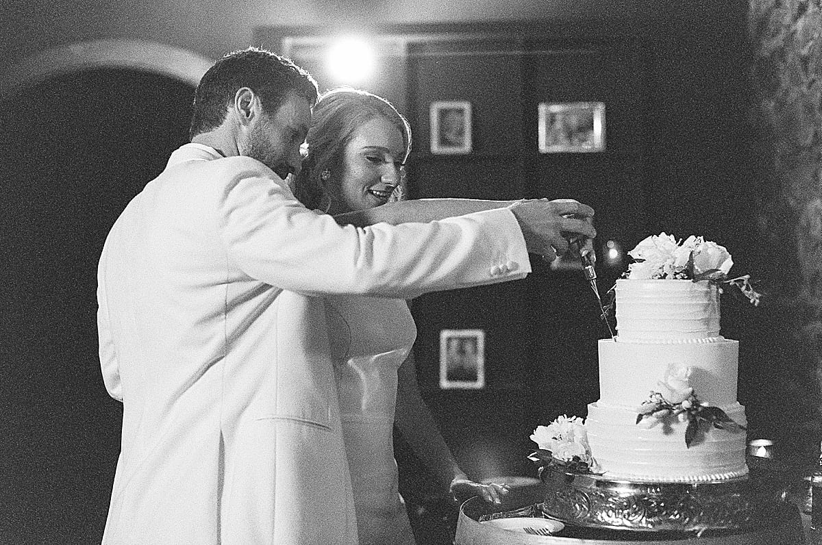 Biltmore Wedding Champagne Cellar Reception Cake Cutting Photo