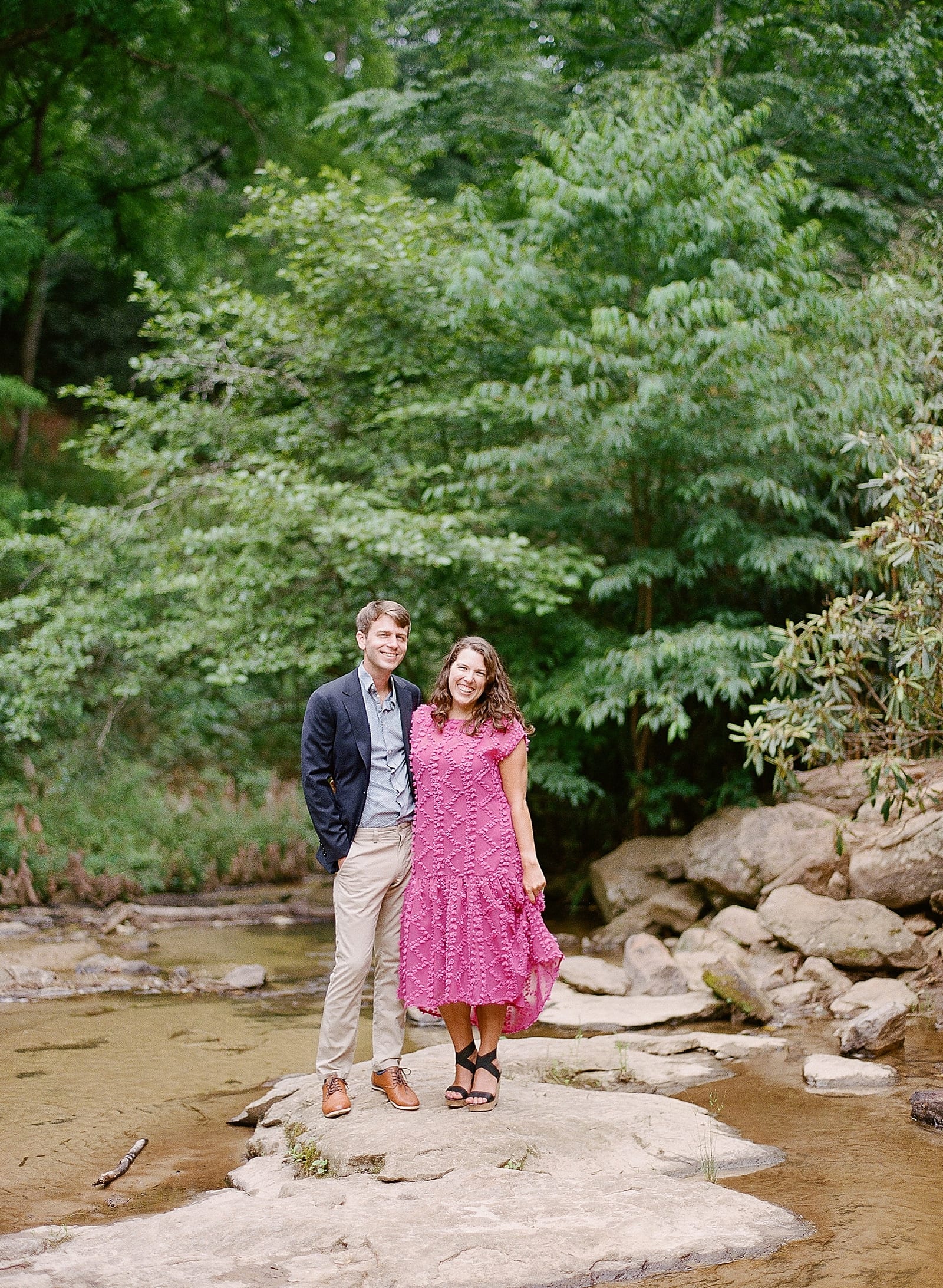 Romantic Biltmore Locations Couple at Bass Pond Creek Photo
