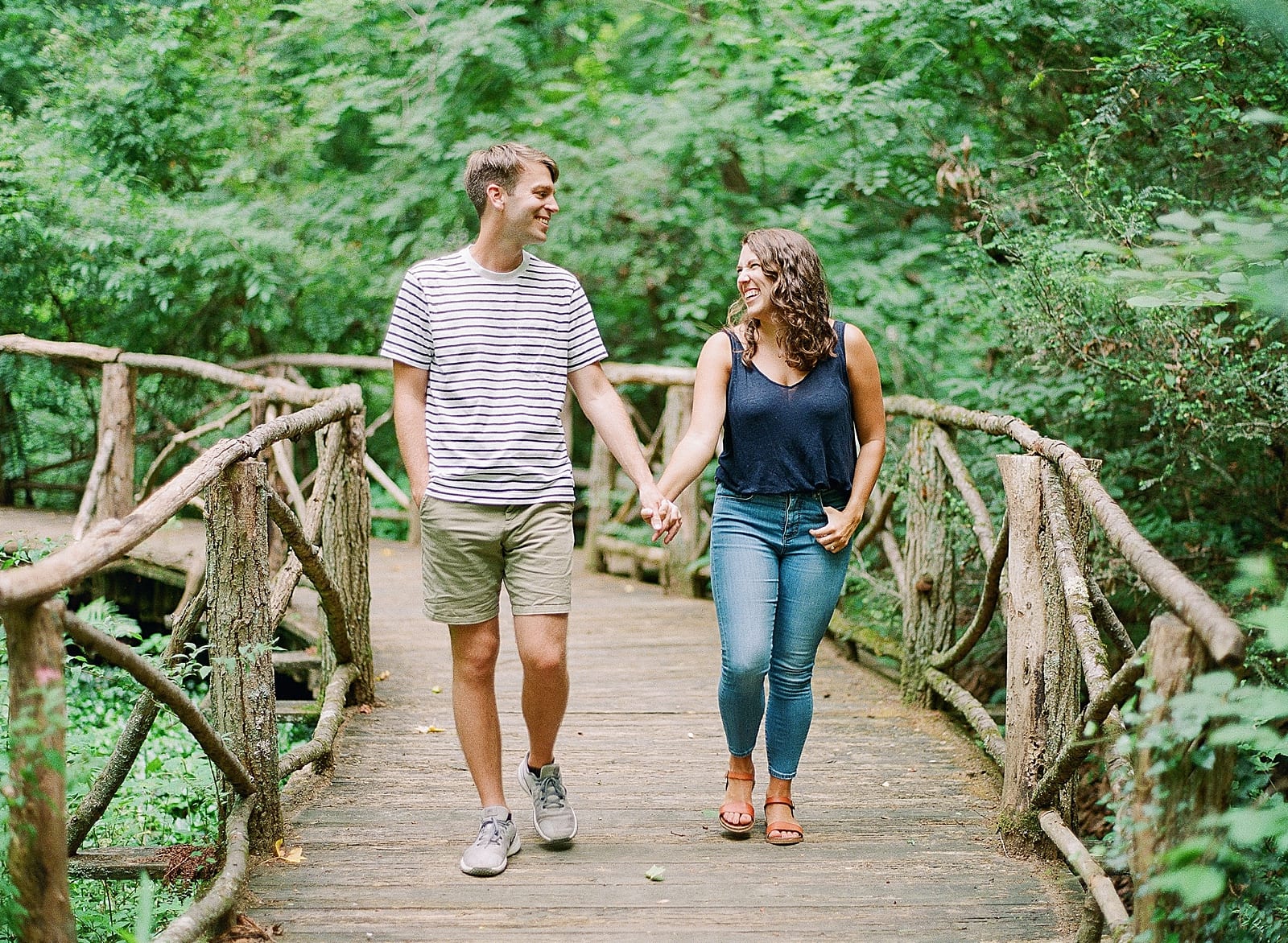Romantic Biltmore Locations Couple On Hidden Bridge Photo