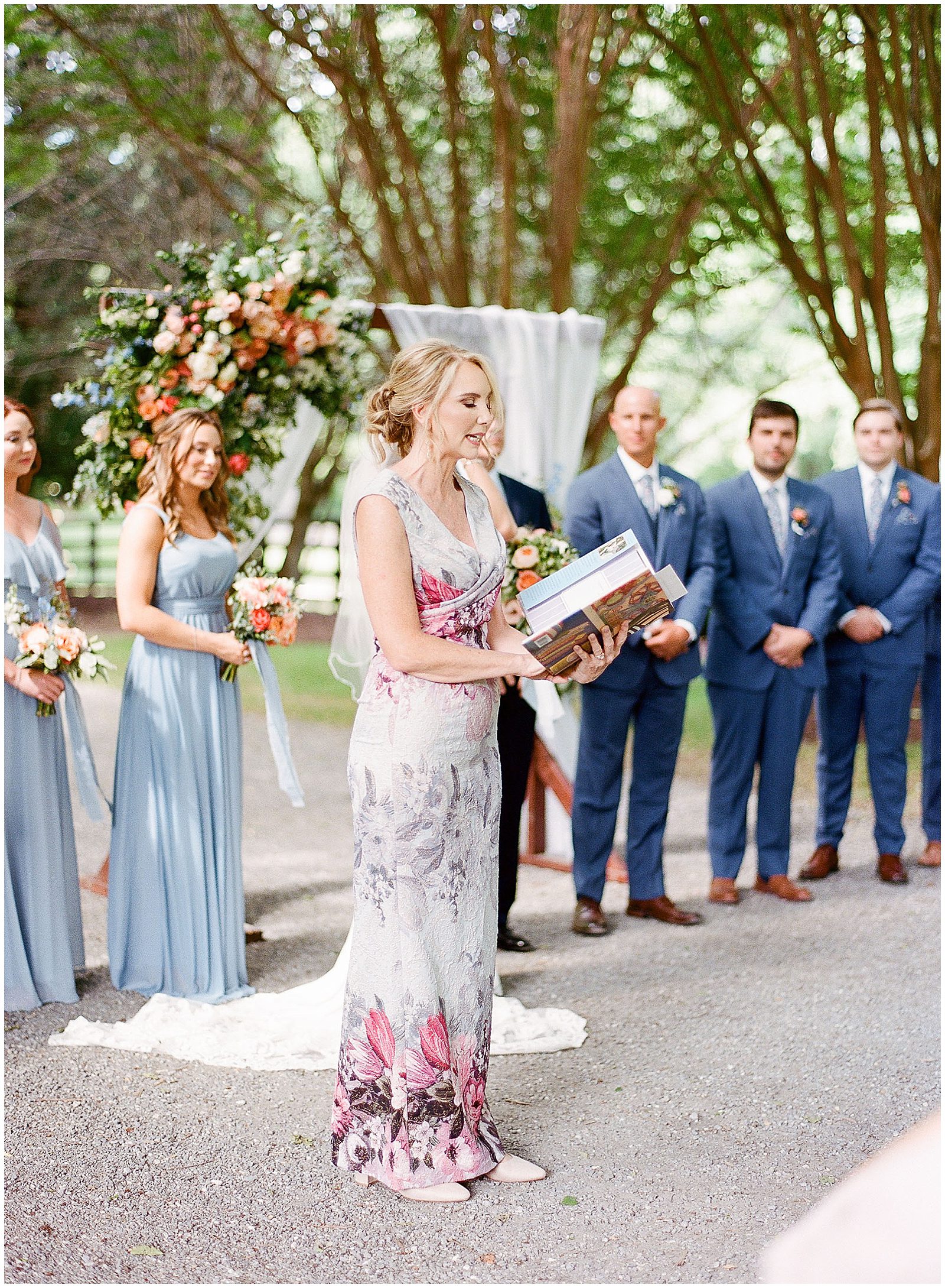 Mother Of The Bride Reading During Wedding Ceremony Photo