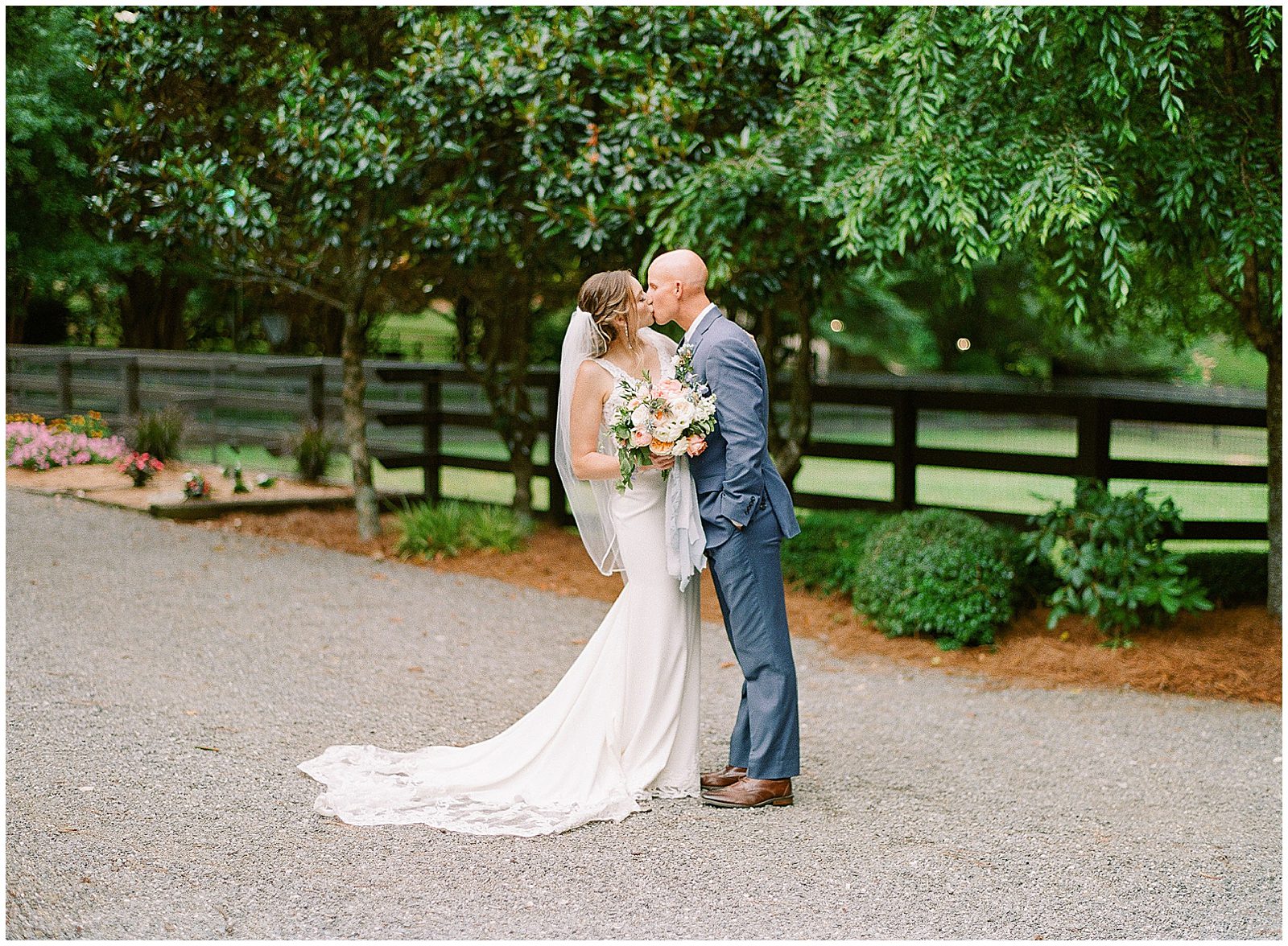 Bride and Groom Kissing Photo