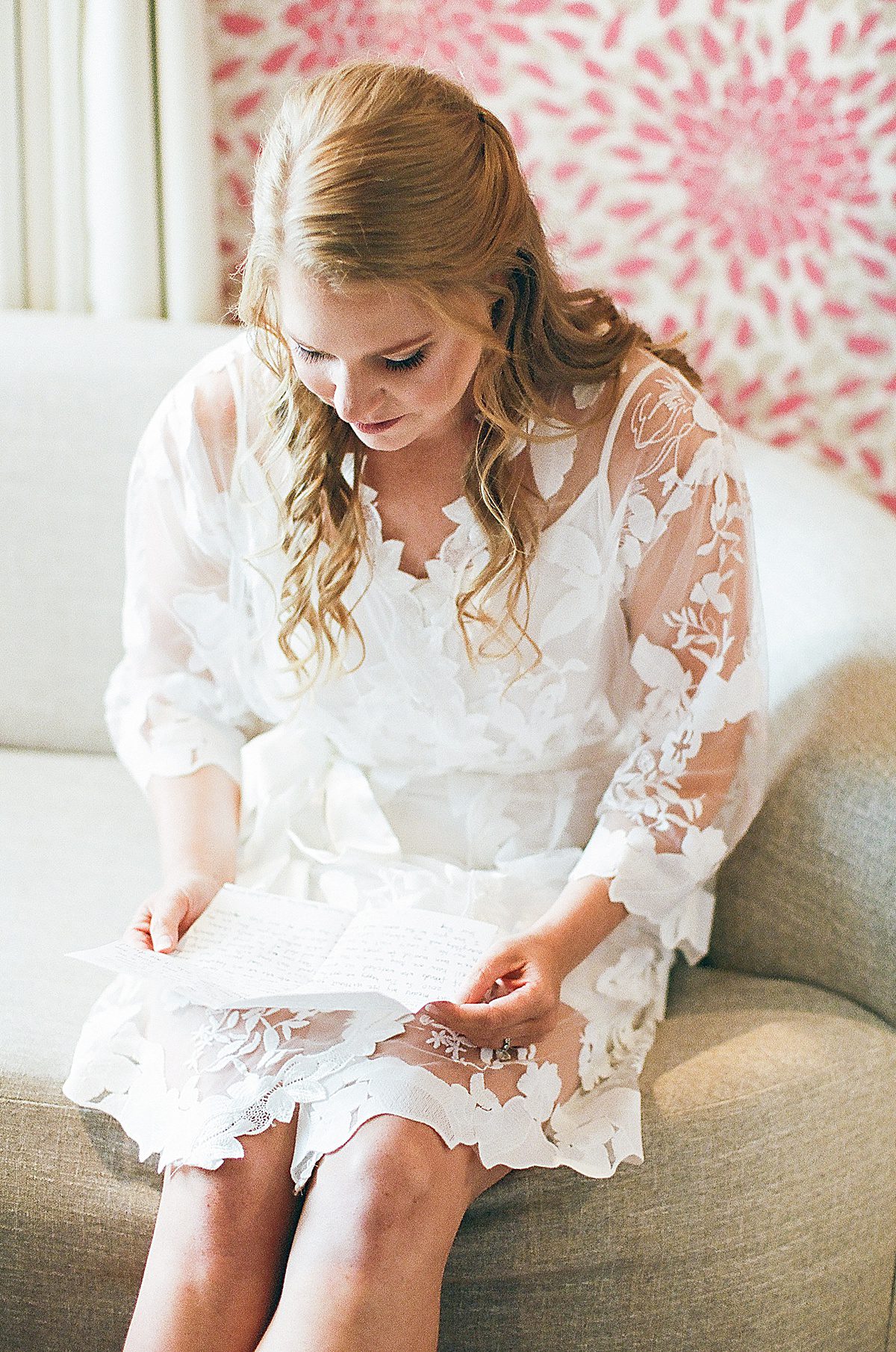 Bride Reading Letter From Groom Photo