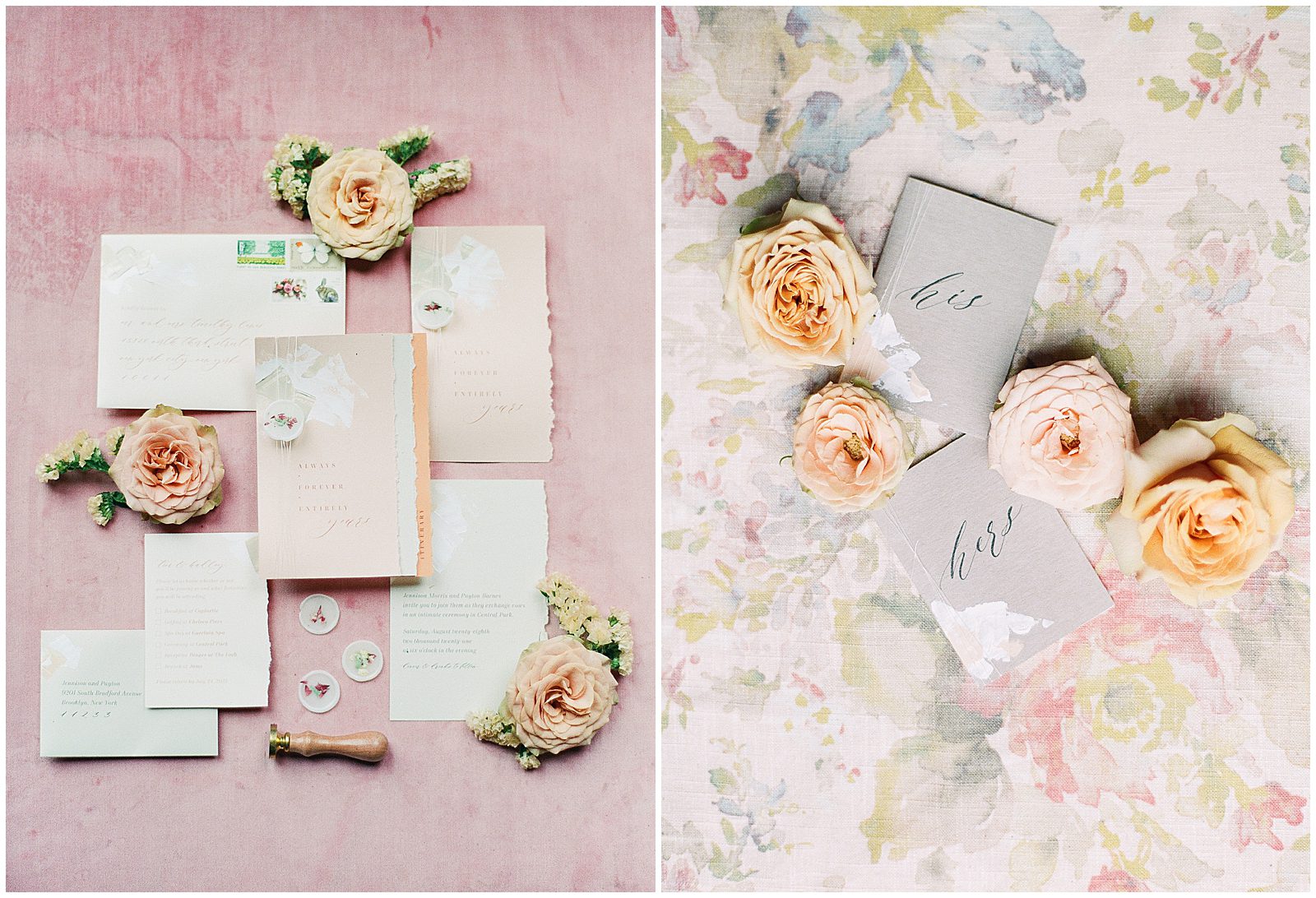 Central Park Wedding Invitation and and Vow Books Photos