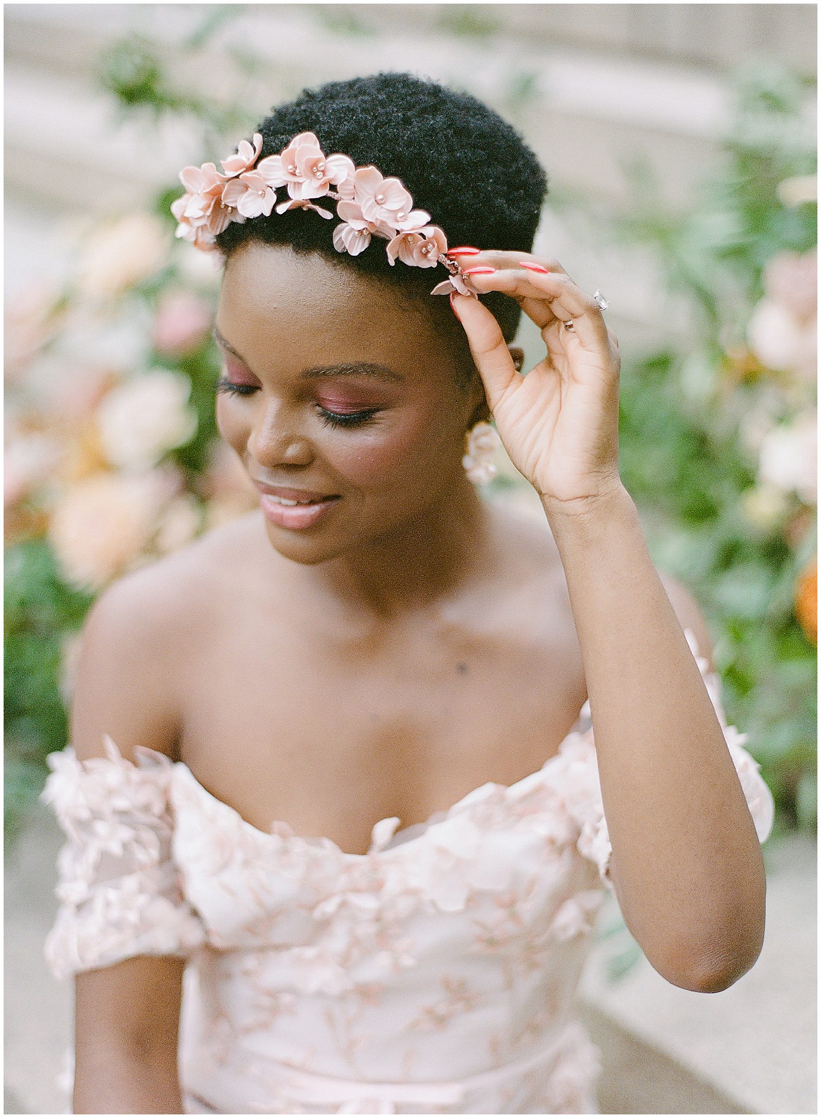 Central Park Wedding Bride with Flower Headband Photo