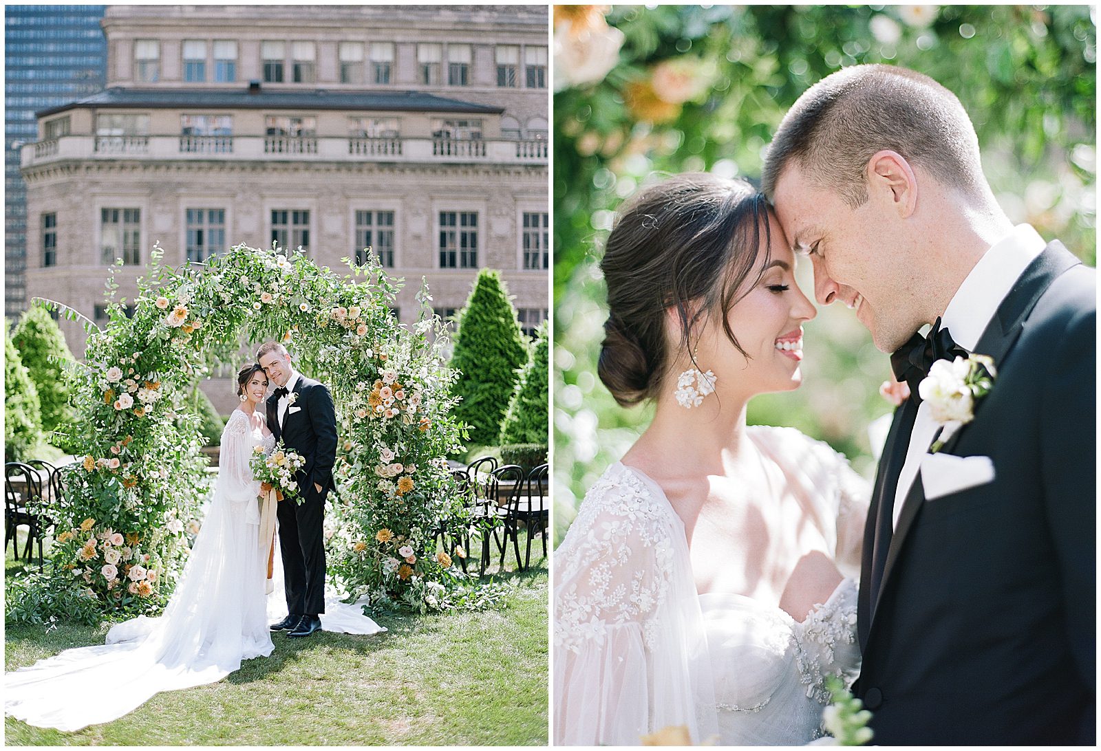 Bride and Groom Smiling and Laughing at NYC Wedding Photos