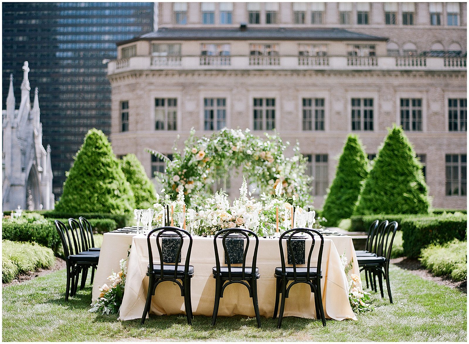 New York City Wedding Venue 620 Loft and Gardens Wedding Reception Table Photo