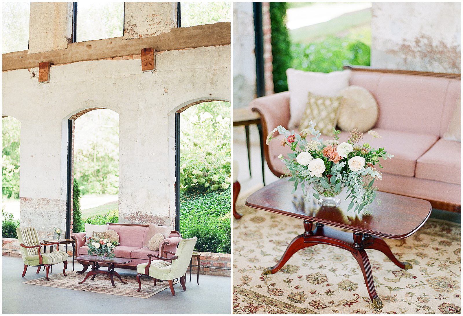 Providence Cotton Mill Wedding Seating Area Photos