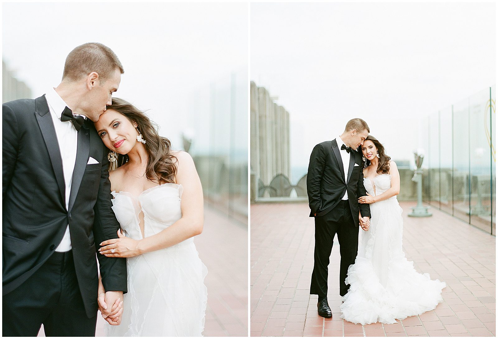 Bride and Groom at Top Of The Rock in NYC photos