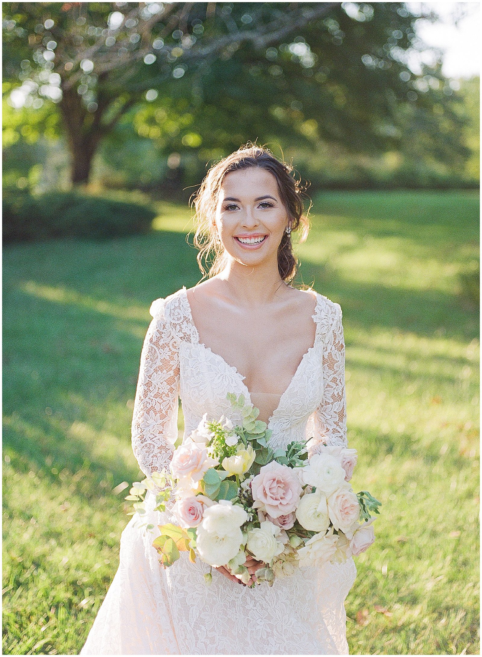 Tennessee Wedding Photographer Captures Bride Smiling at Camera Photo