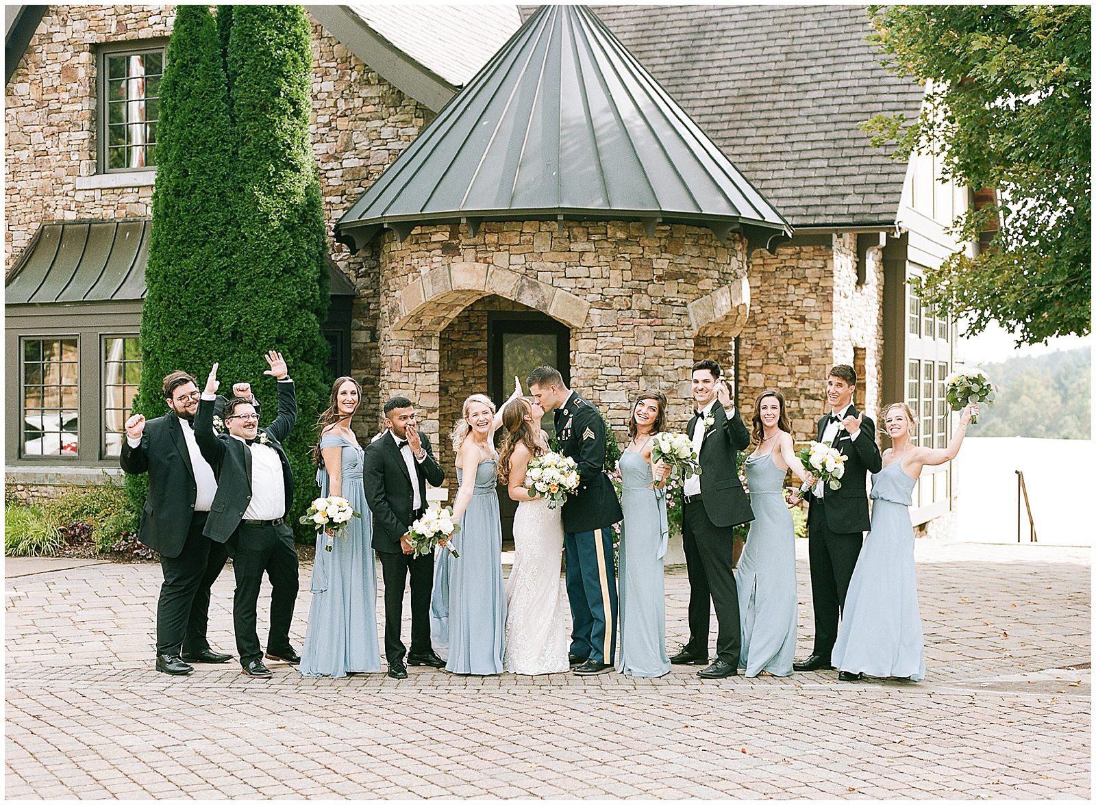 The Cliffs at Walnut Cove Wedding Party Bridesmaids and Groomsmen Photo