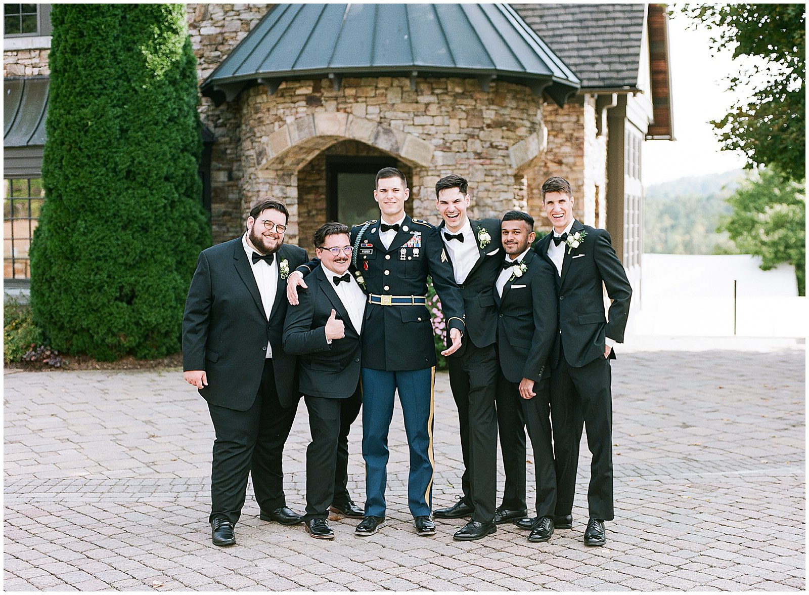 The Cliffs at Walnut Cove Groom with Groomsmen Photo