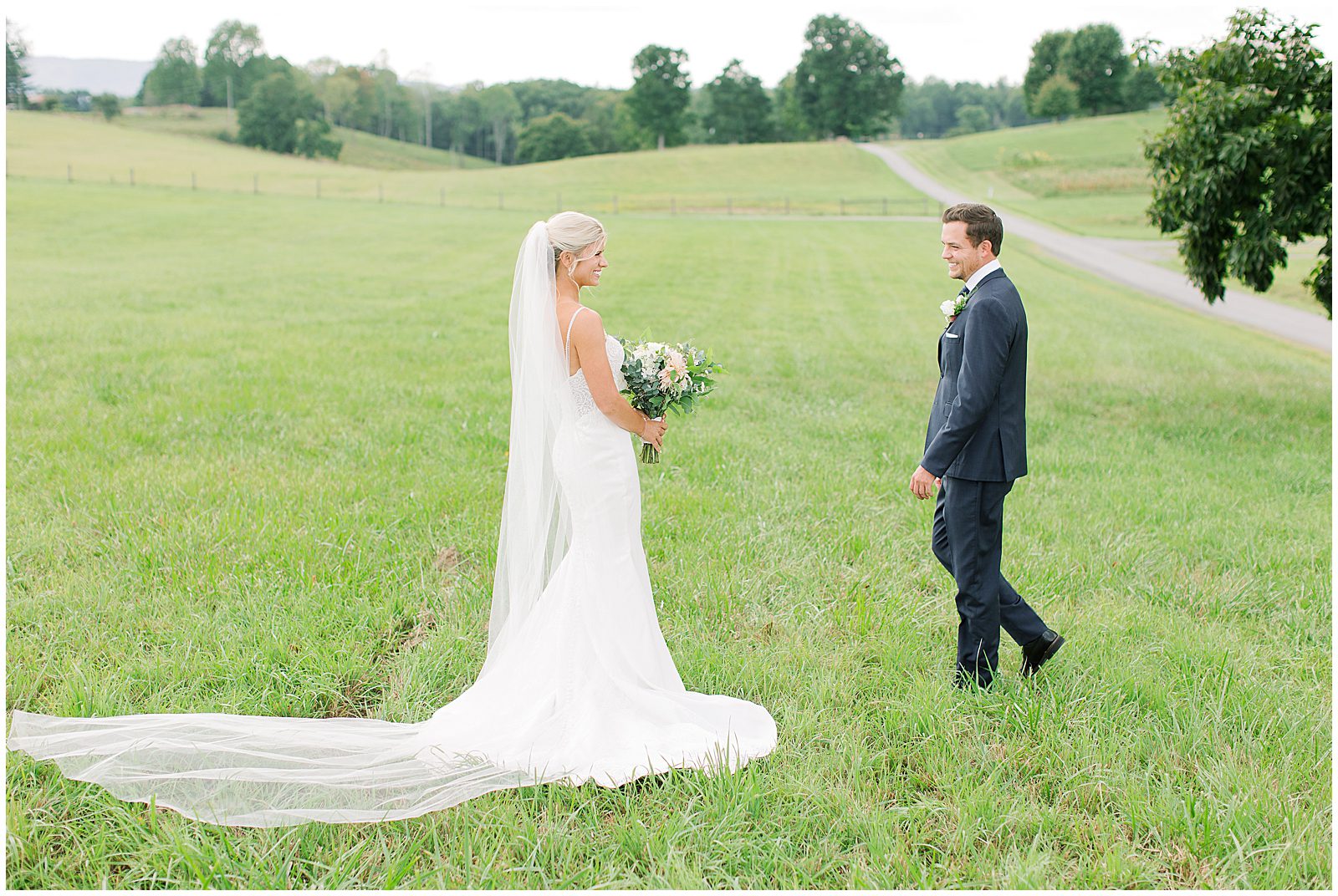 Bride and Groom First Look by West Virginia Wedding Photographer Photo