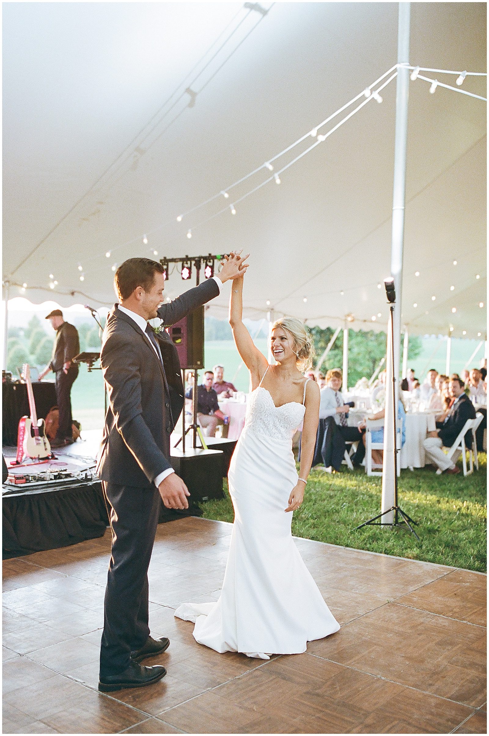 Bride and Groom First Dance at Wedding Reception Photo