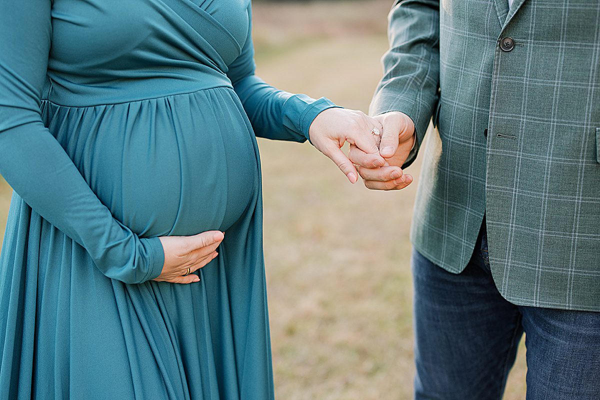Asheville Maternity Session Couple Holding Hands Photo