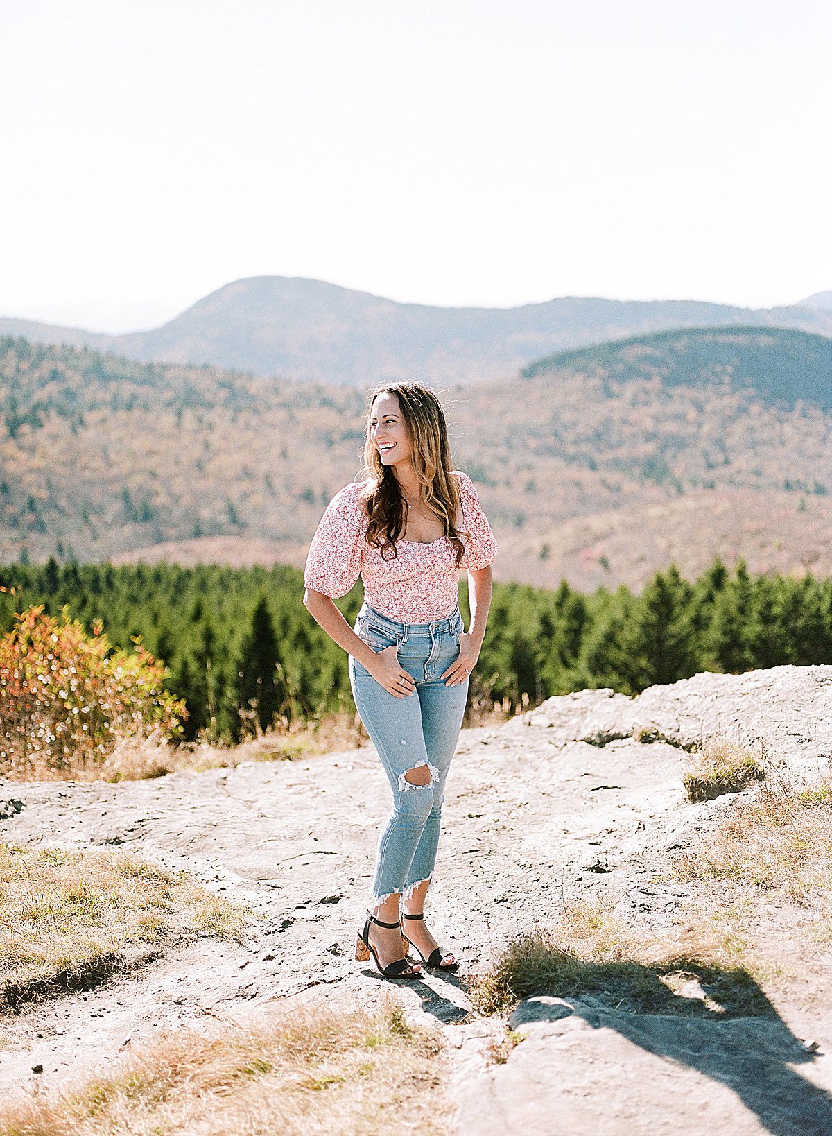 Gorgeous Gal Laughing in Mountains Photo