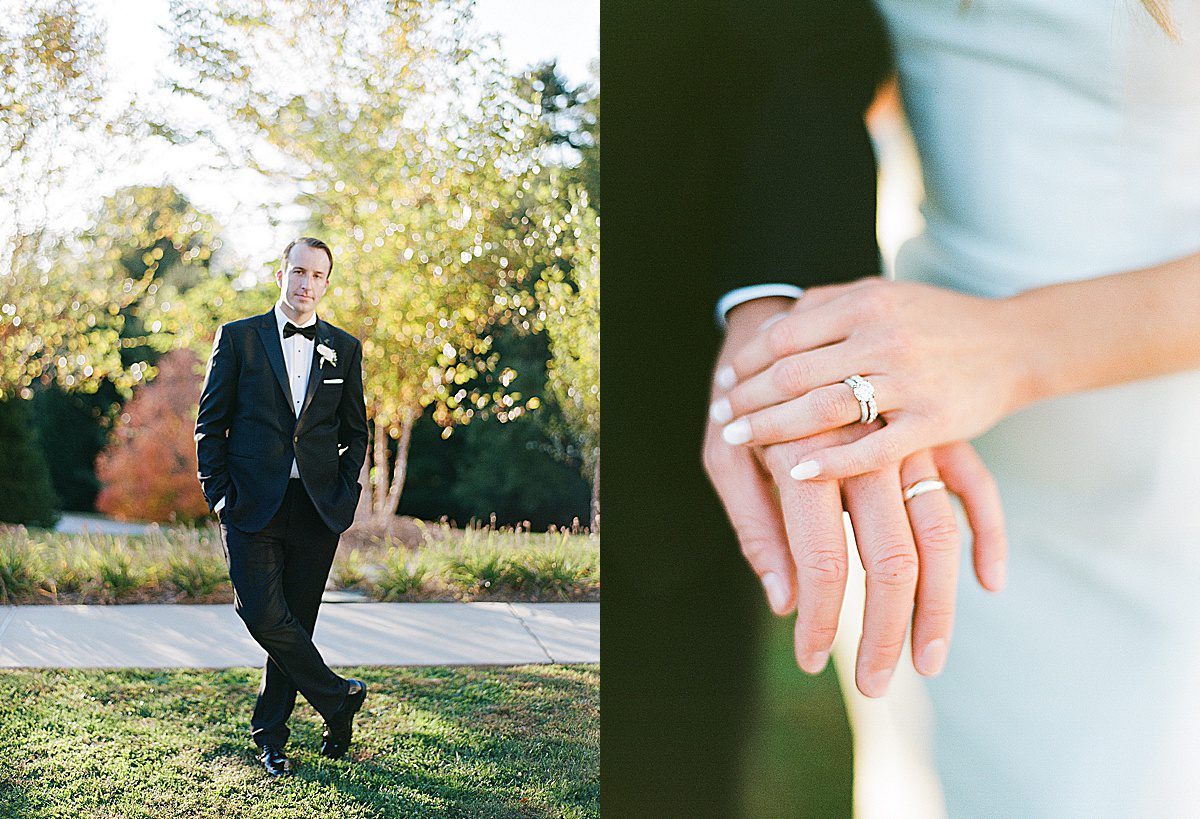 Omni Grove Park Inn Wedding Groom and Couple Holding Hands Photos