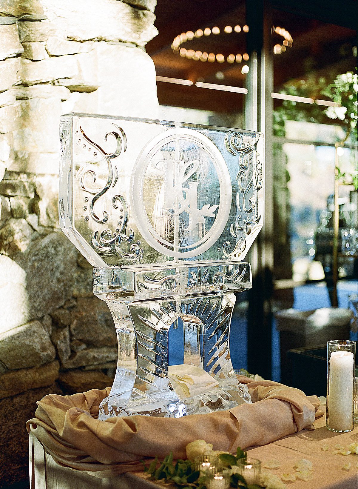 Omni Grove Park Inn Wedding Reception Ice Sculpture Photo