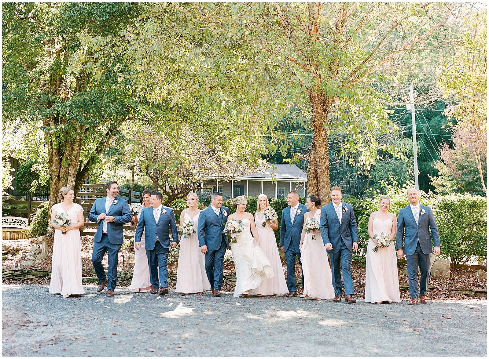 Wedding Party Walking Toward Camera Photo