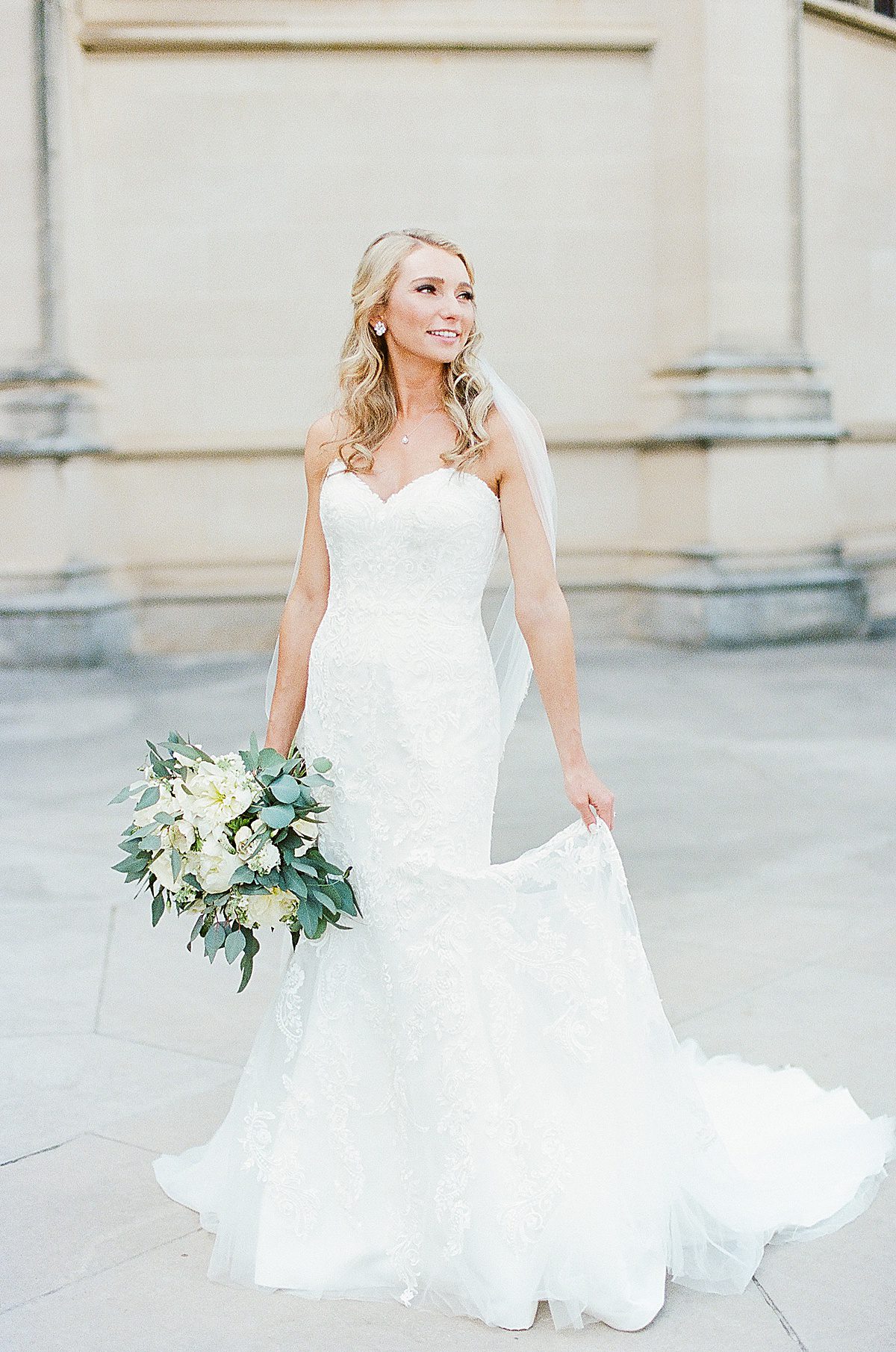 Biltmore Estate Bride Looking off in Maggie Sottero Designs Gown Photo