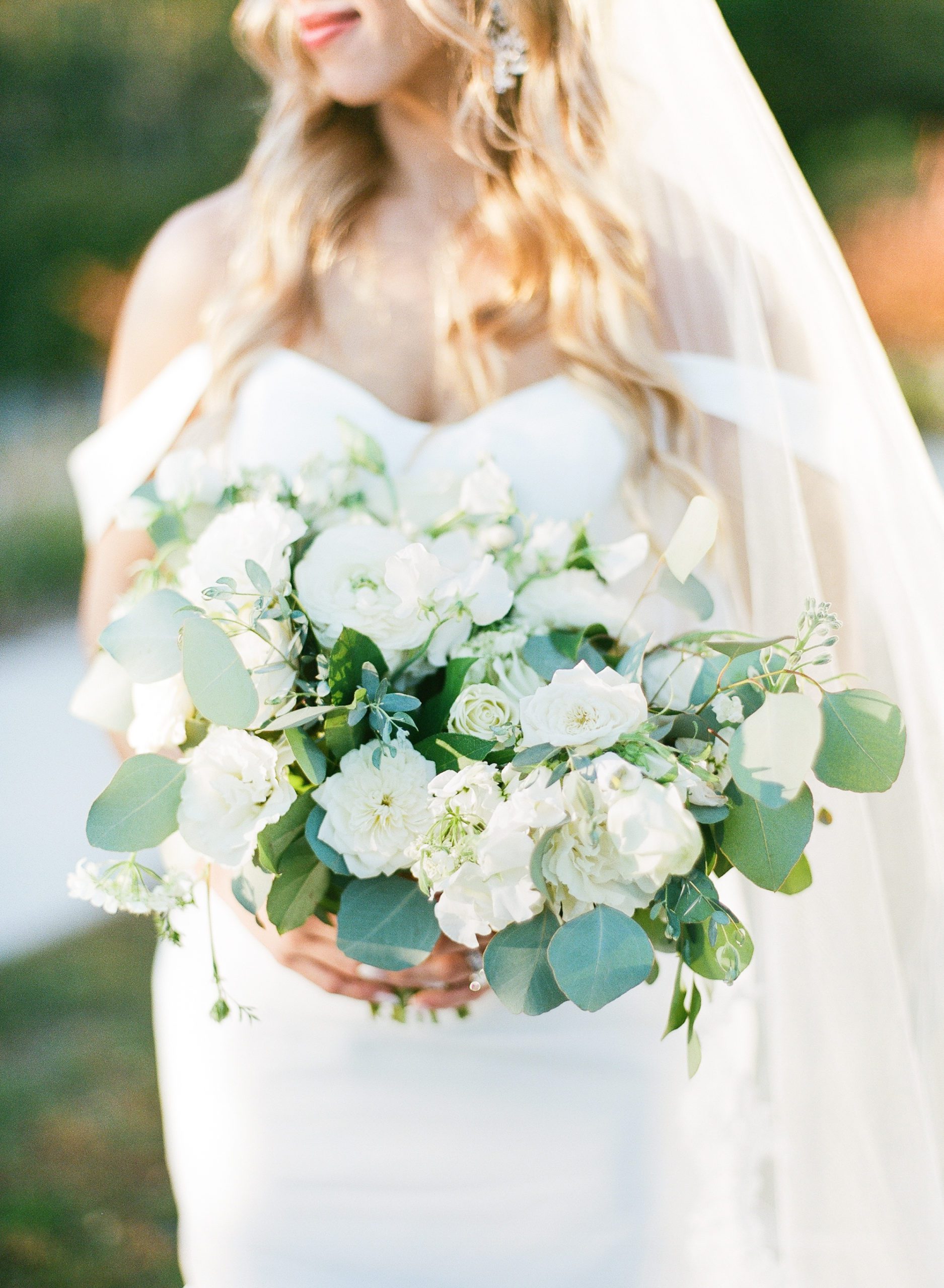 All white bridal bouquet photo