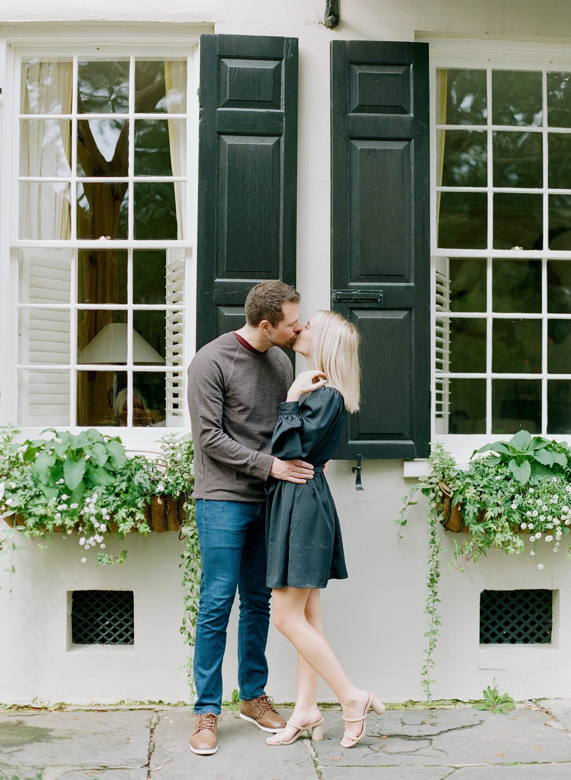 Charleston French Quarter Couple Kissing photo