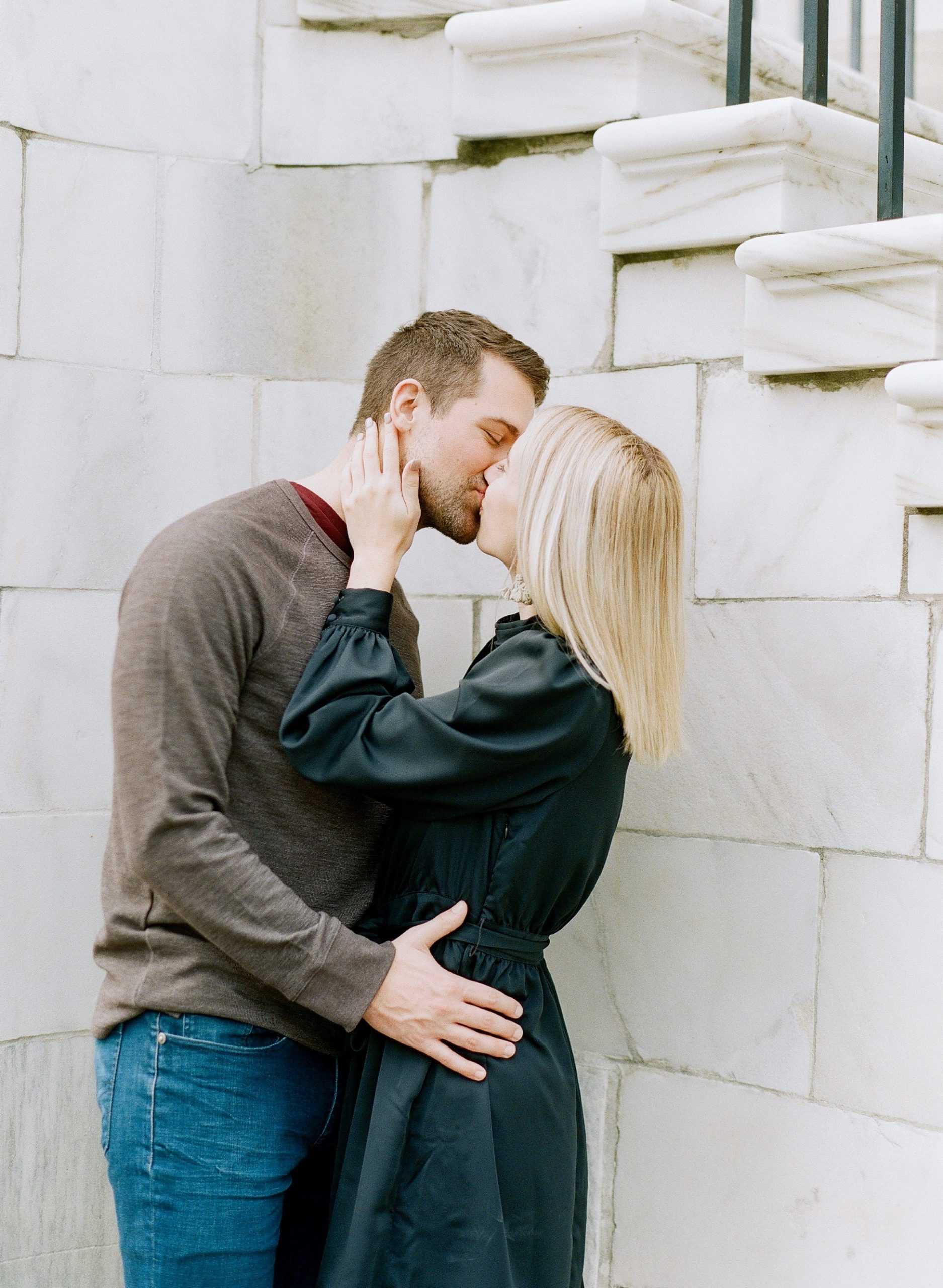 Charleston French Quarter Couple Kissing Photo