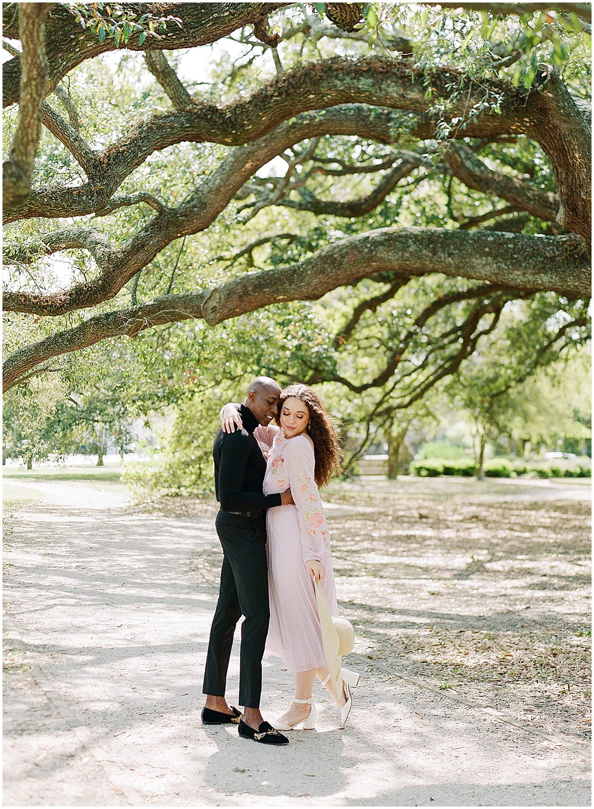 Couple Hugging in Charleston Canon Park Photo