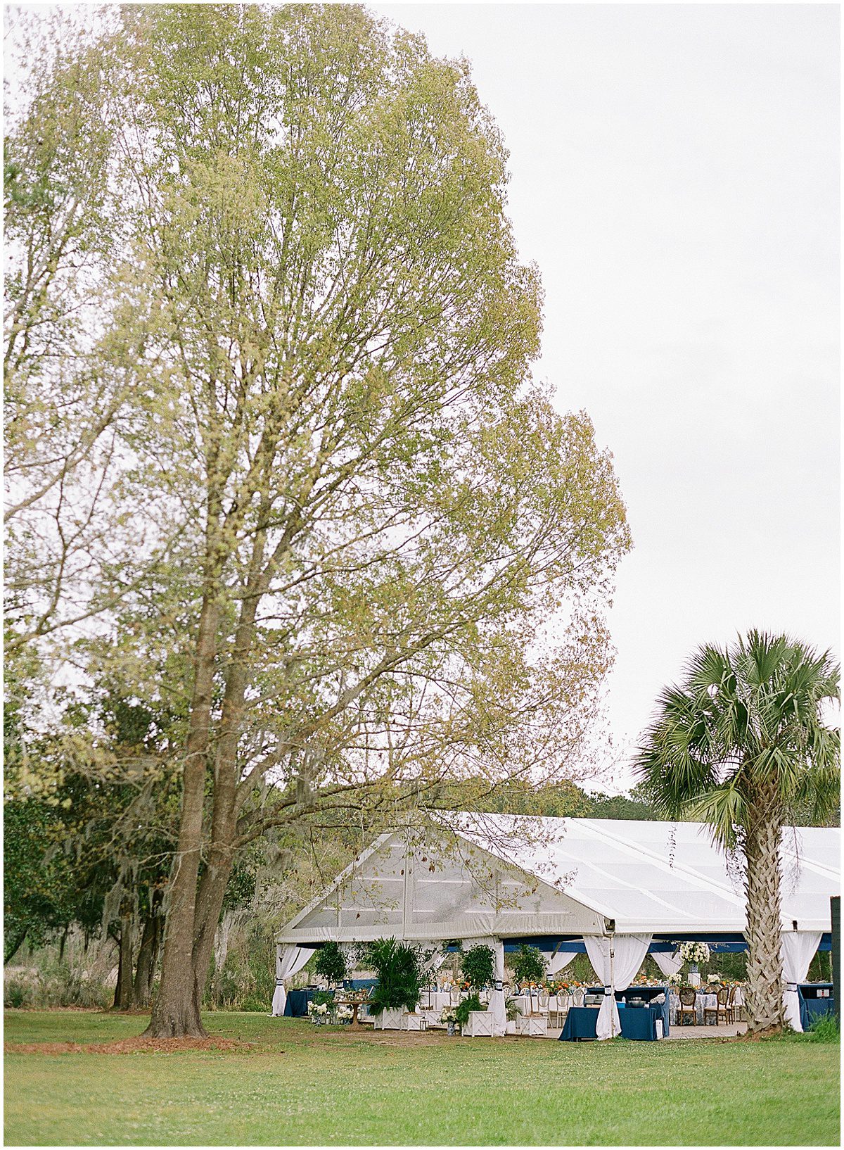 Wedding Reception Tent at Runnymede Wedding Venue in Charleston Photo