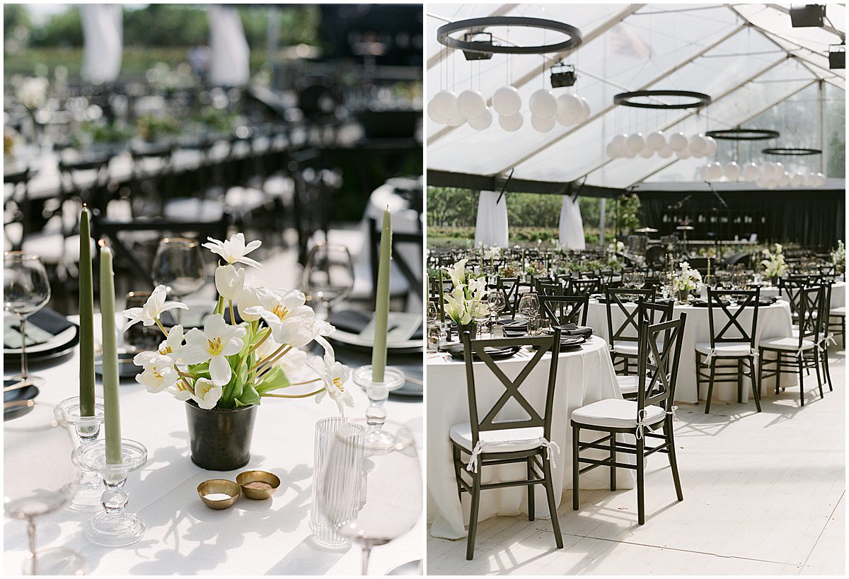 Black and White Wedding Reception Design Photos
