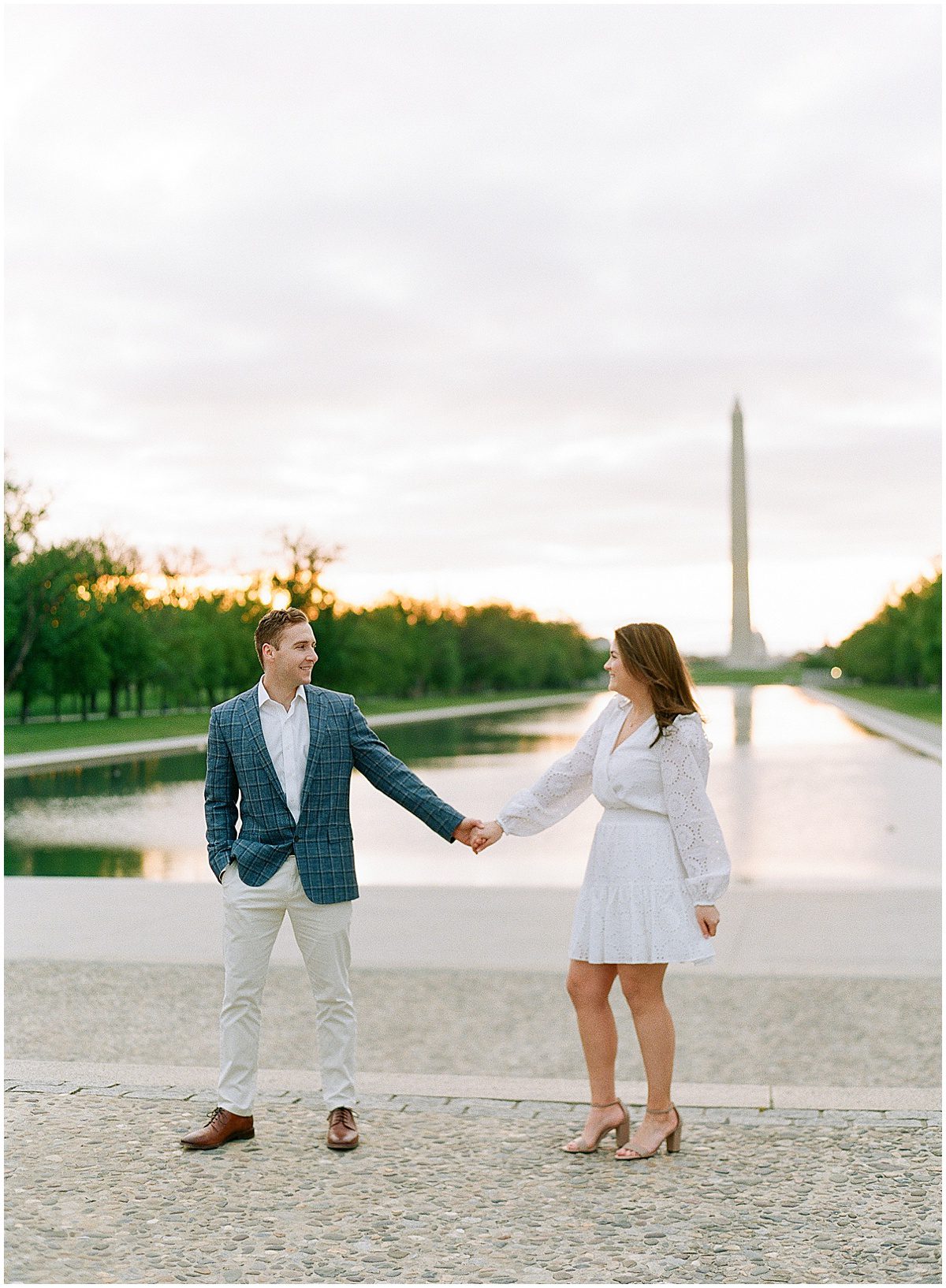 Couple Holding Hands at National Mall Engagement Session Photo